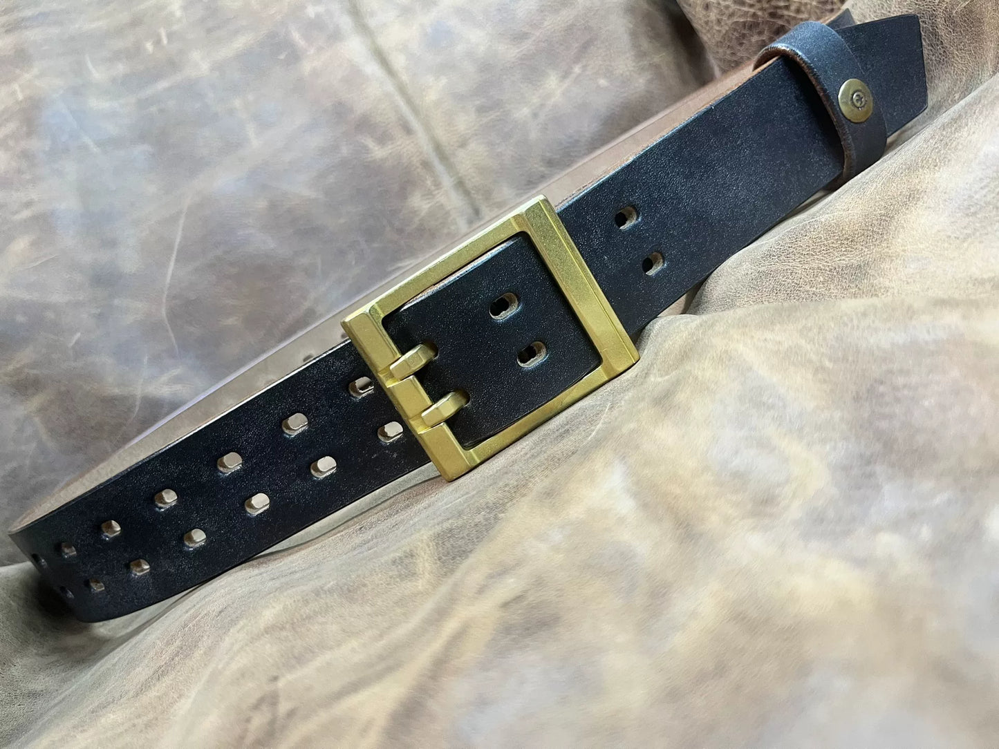 JF Full-Grain Bridle Leather Double-Stitch Handmade Belt