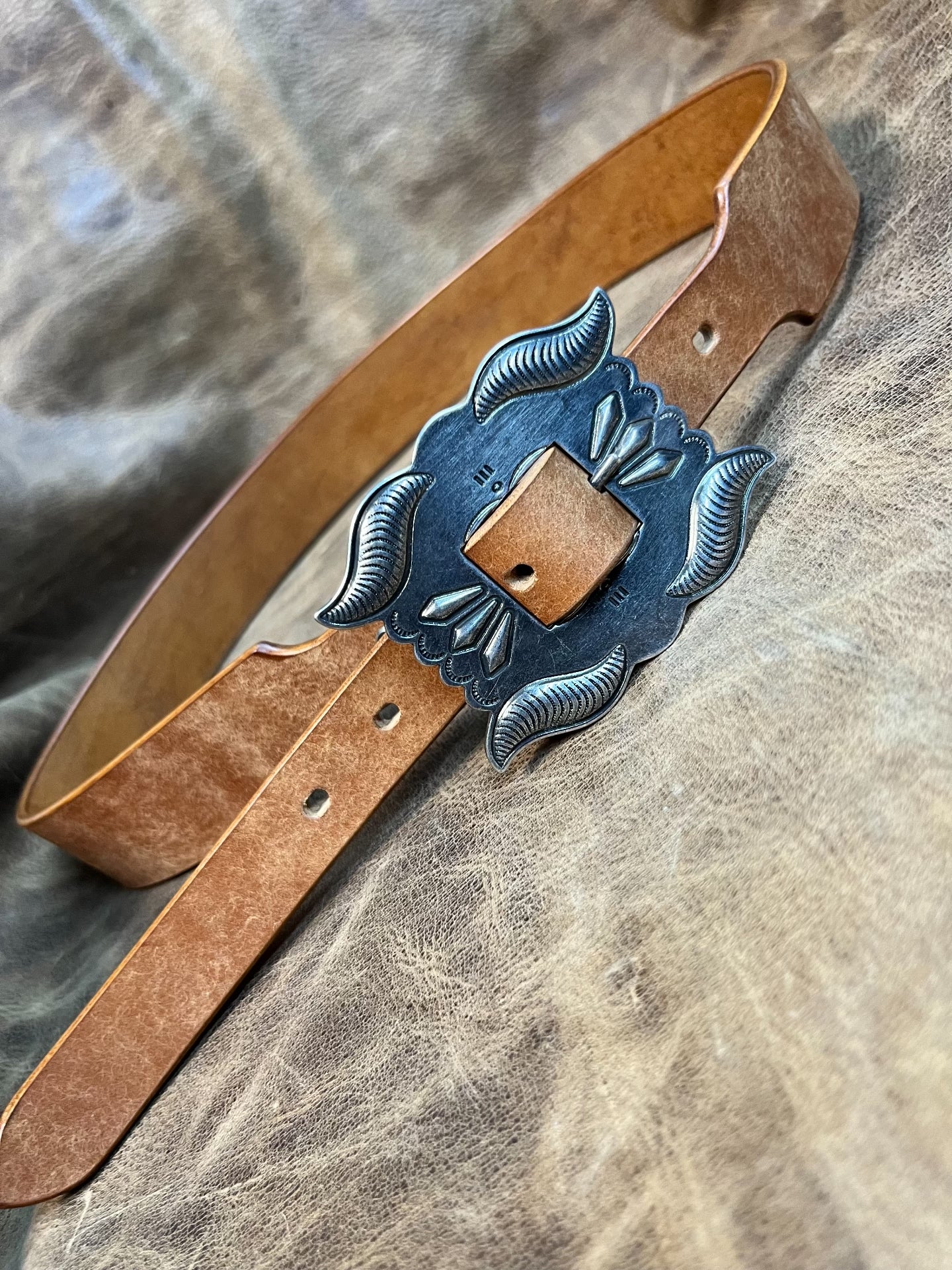 Brass silver plated RRL vintage handmade belt customized