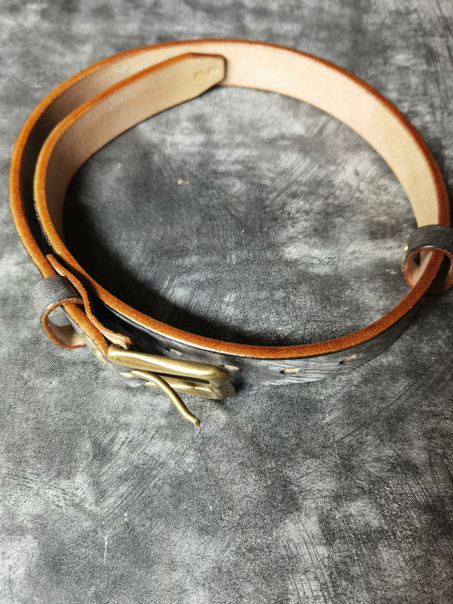 Women's belt JF horse bridle leather black