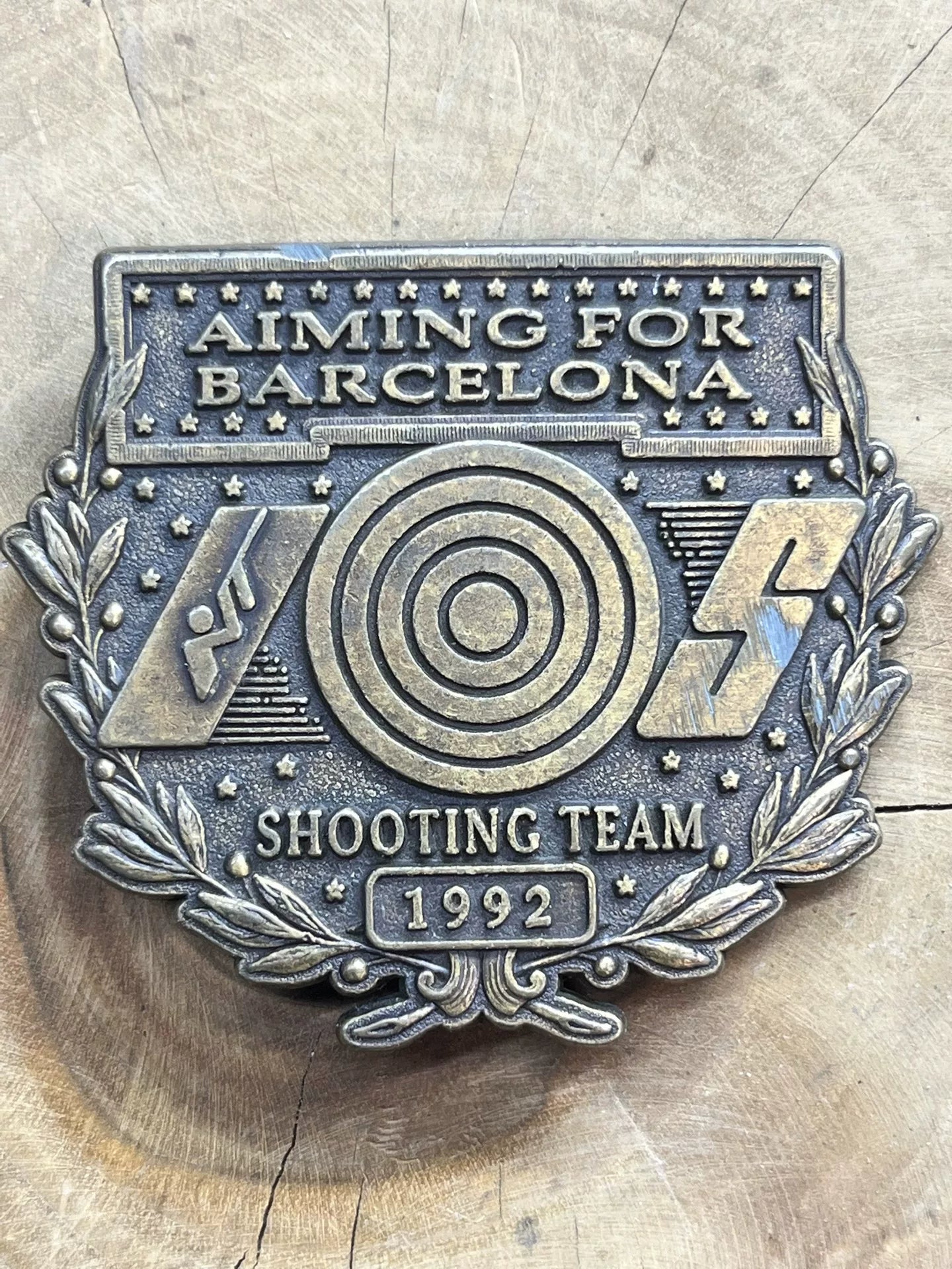 1992 Barcelona Shooting Team Commemorative Vintage Belt Buckle