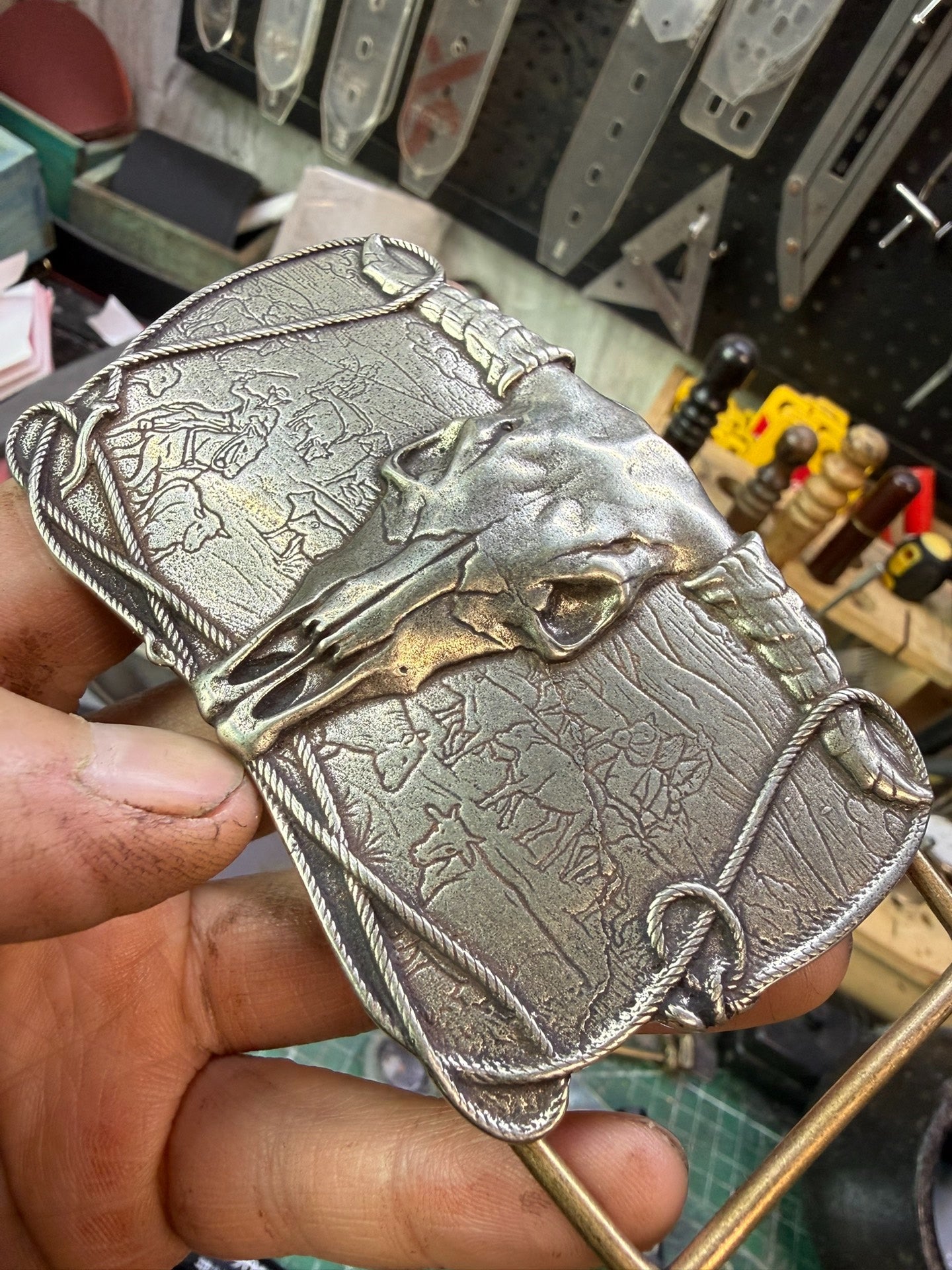 Pure copper Western-Cuba buckle