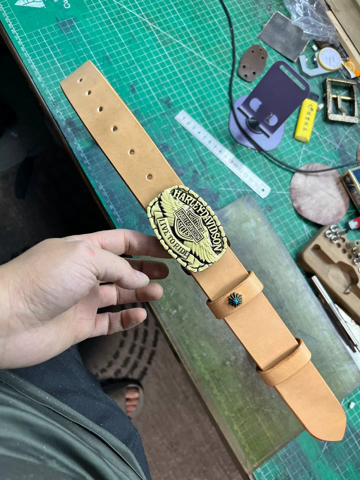Motorcycle belt/Harley belt/Private customized belt/Italian vegetab…