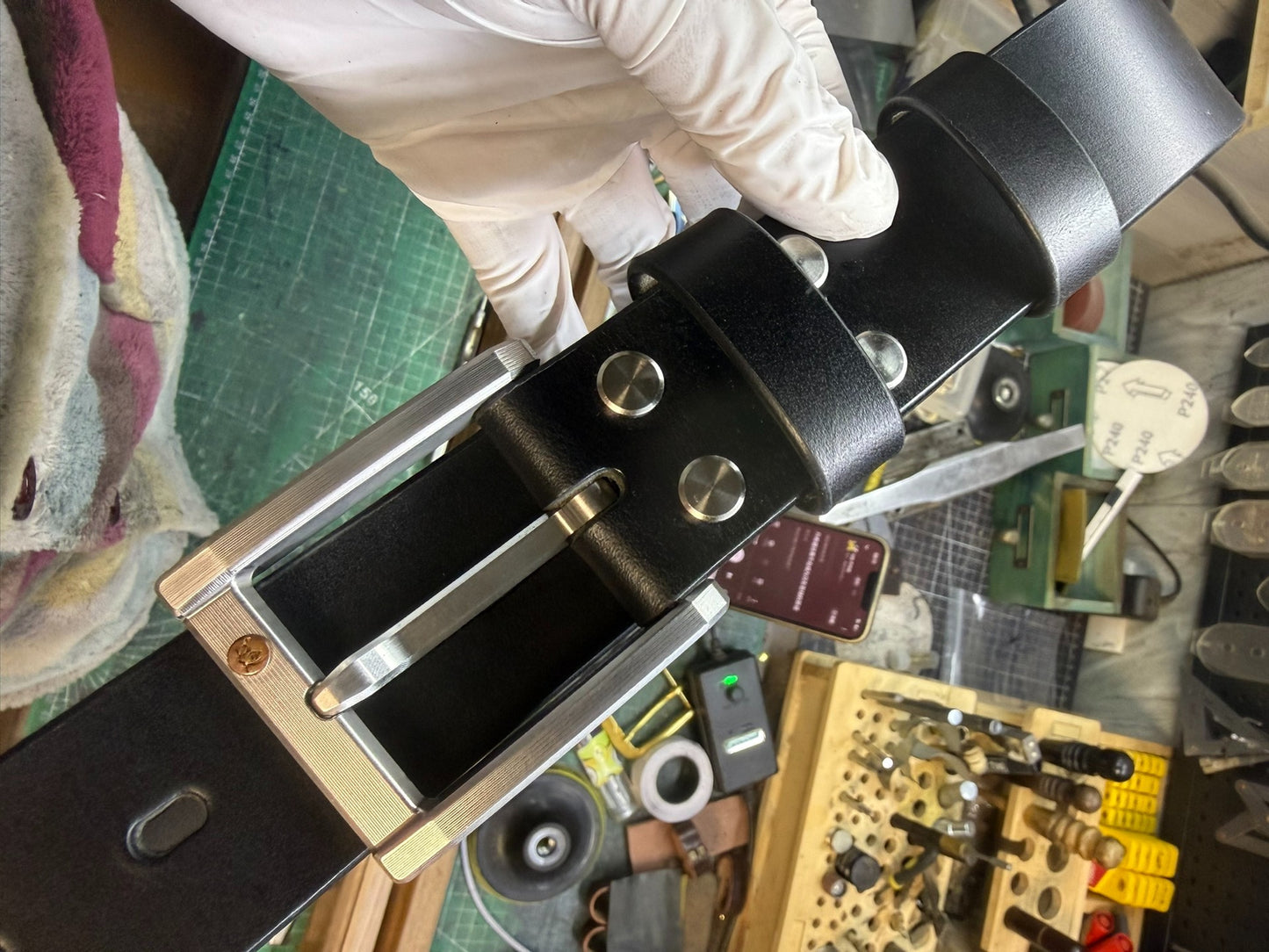 TWS Black Thomas Bridle Leather Business Belt — Handmade, Customizable