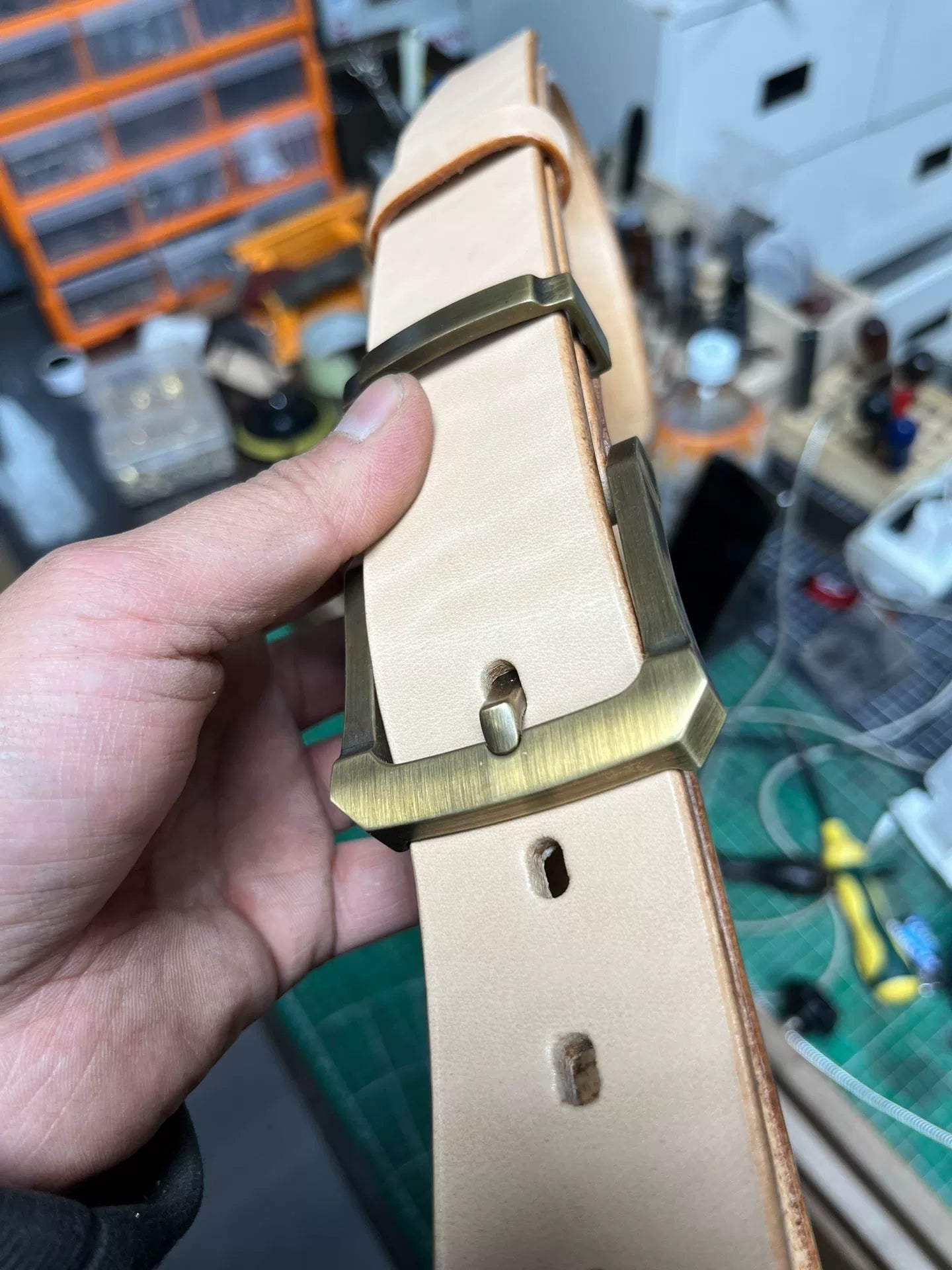 Meian leather handmade belt