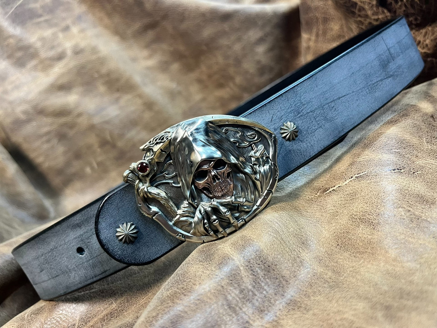 Tiger pure copper handmade custom belt buckle
