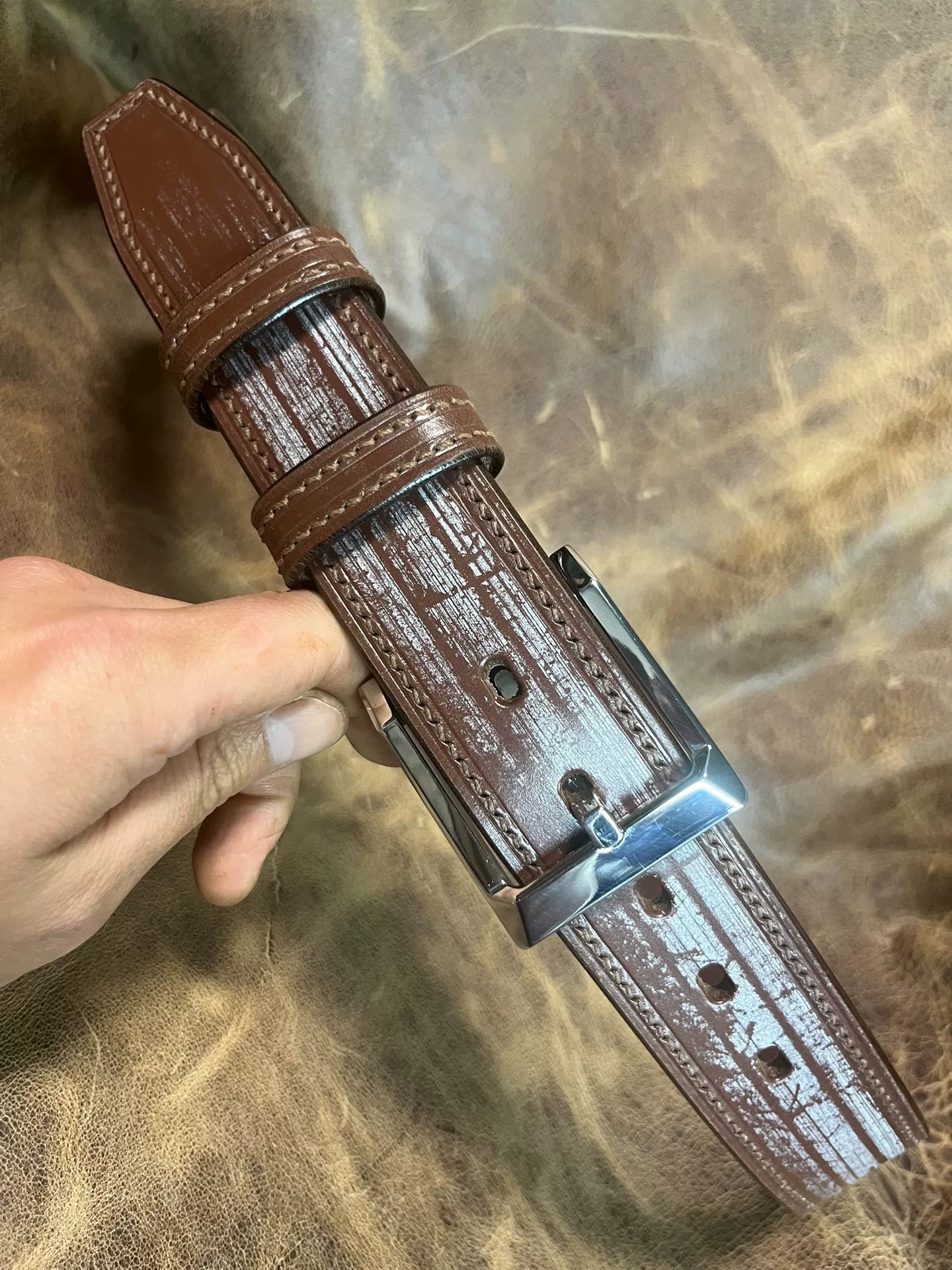 TWS Thomas Bridle Leather Handmade Belt — Imported from UK