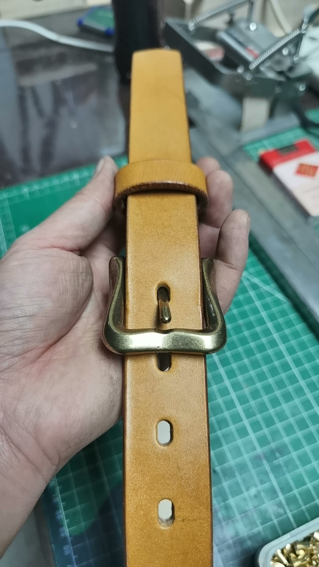 Beeswax color JF horse bridle women's handmade belt