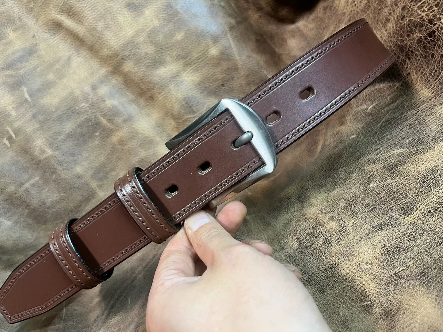 TWS Thomas Bridle Leather Business Dress Belt — Imported from UK