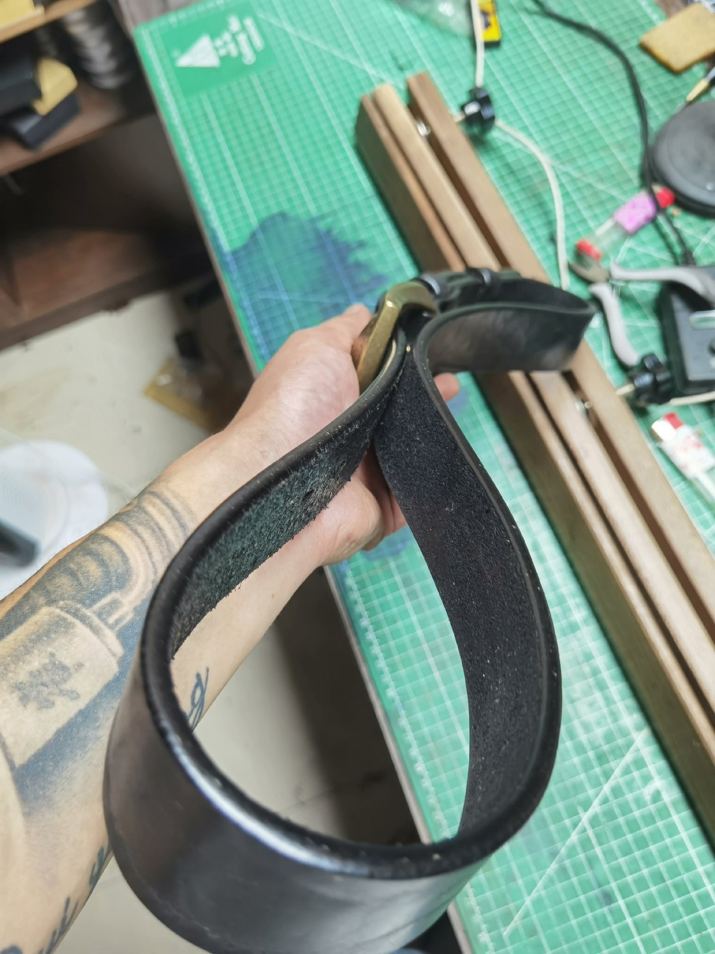 6.5mm Thick North American Dyed Black Buffalo Leather Belt