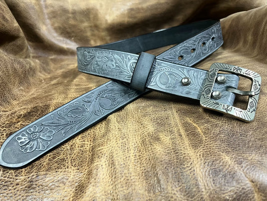 Customized Italian horse-rein carved handmade belt