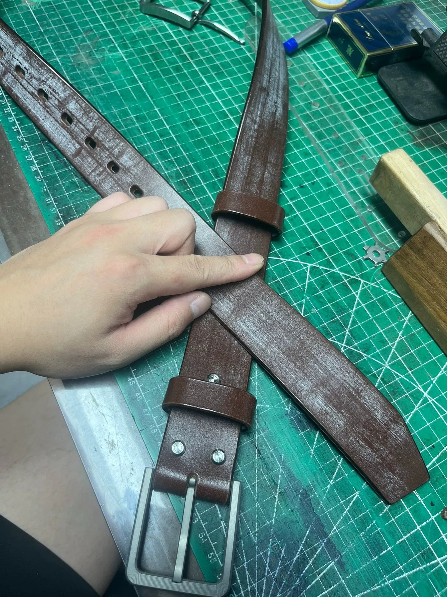 TWS Thomas Bridle Leather Handmade Belt — Imported from UK