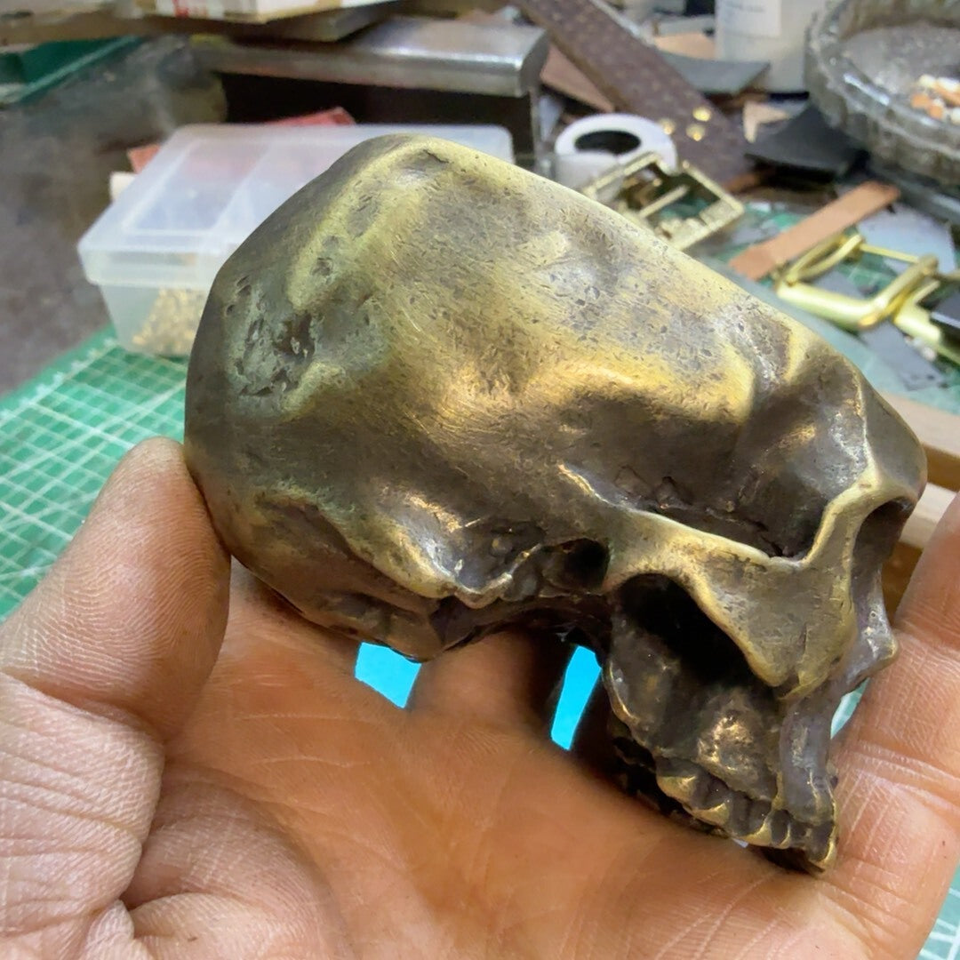 334g Solid Brass Skull Ashtray — Skull Bowl Shape