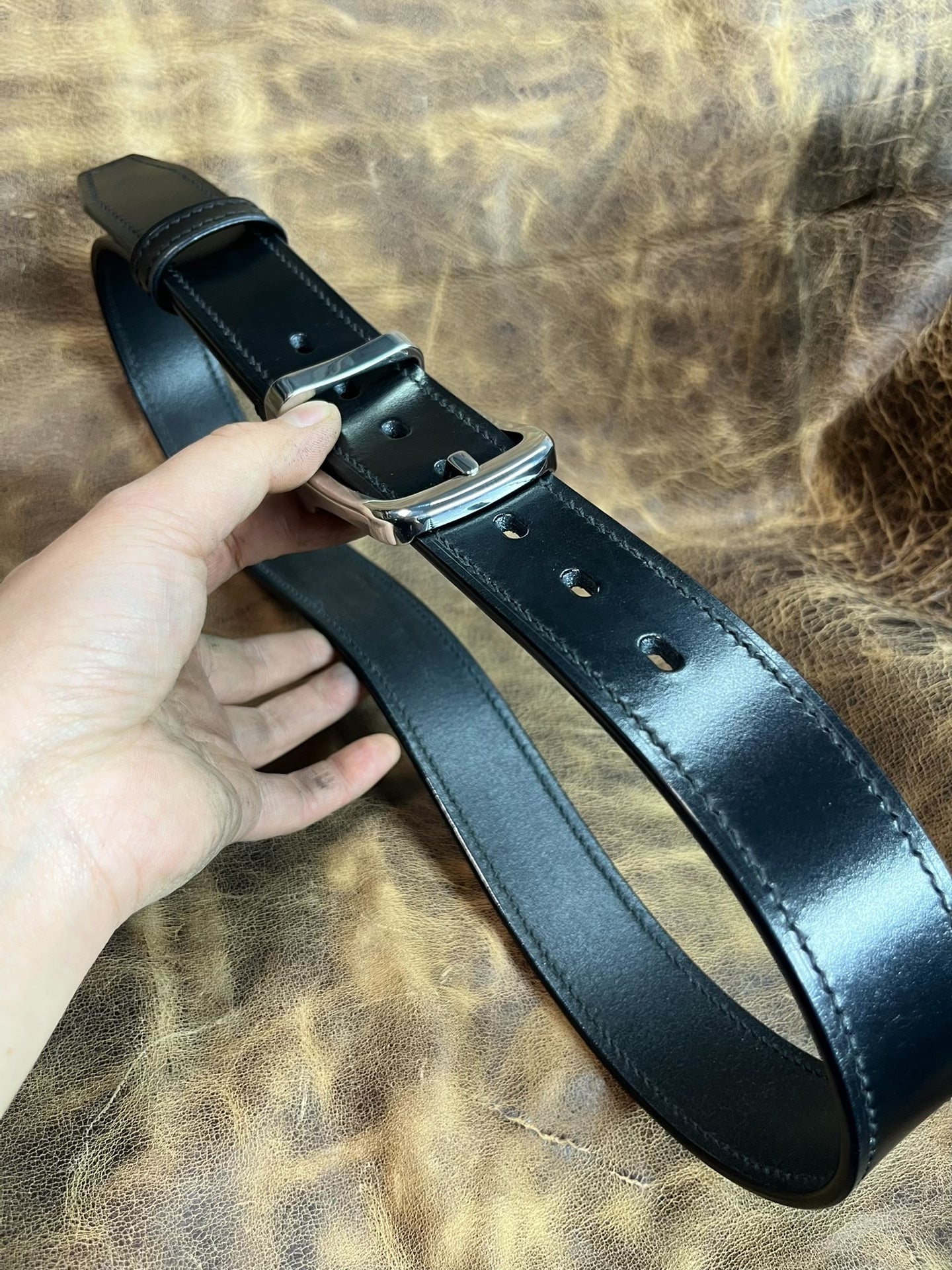 TWS Thomas Bridle Leather Business Dress Belt — Premium Finish