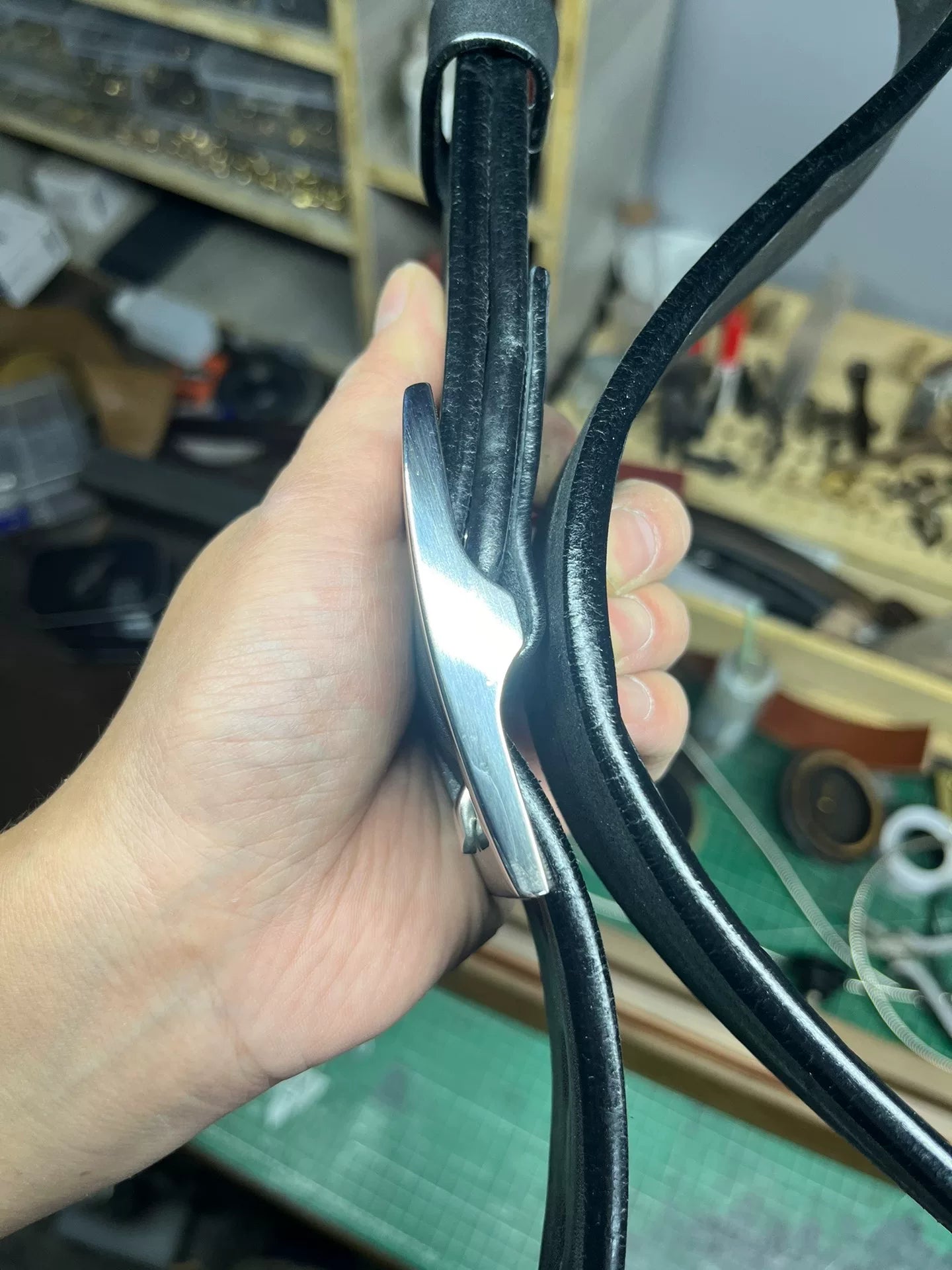 Super awesome 6.5mm thick North American black dyed bison leather f…