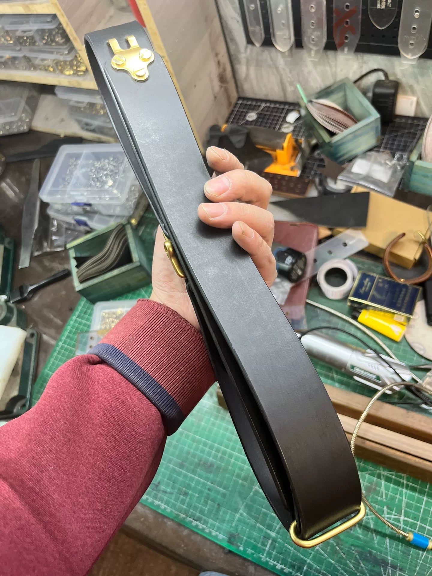 Brand-New Littleton Genuine Leather Cavalry Belt — Quick-Release