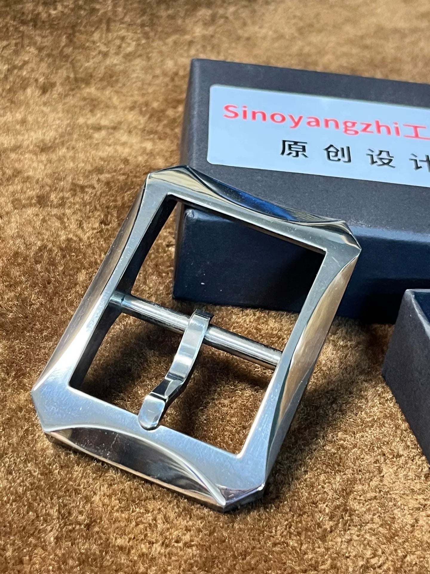 Octagonal Line-Cut 316 Stainless Steel Buckle — 4.05cm Inner Diameter