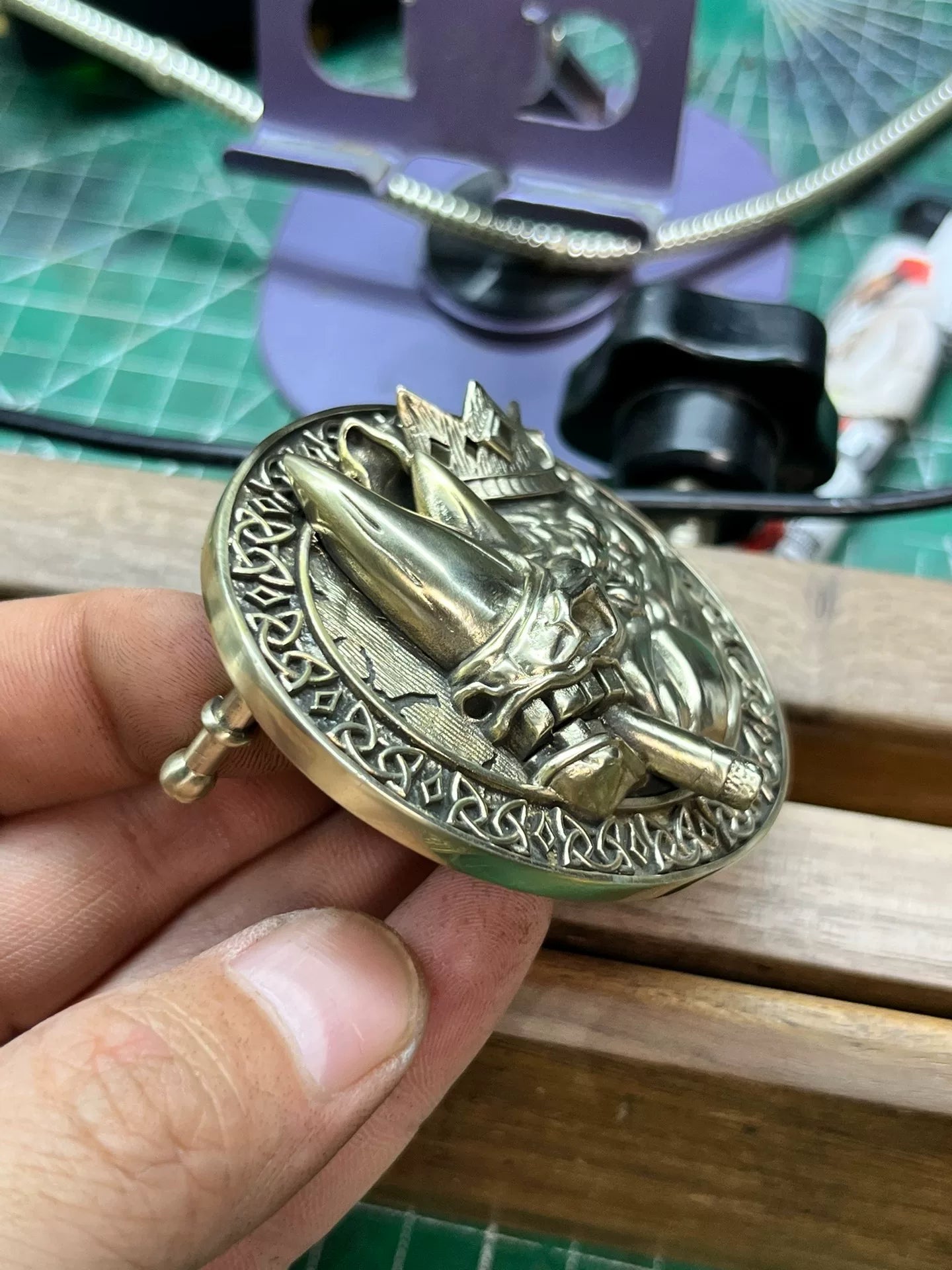 Codename 'Gangster' — Hyper-Real Solid Brass Belt Buckle