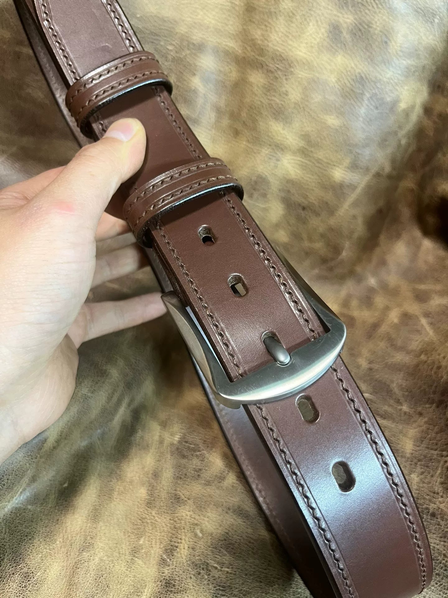 TWS Thomas Bridle Leather Business Dress Belt — Imported from UK