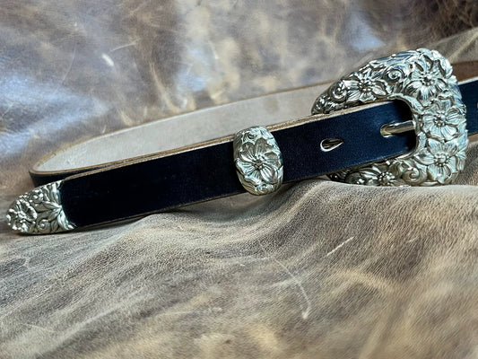 Black JF Horse Rein women's handmade belt