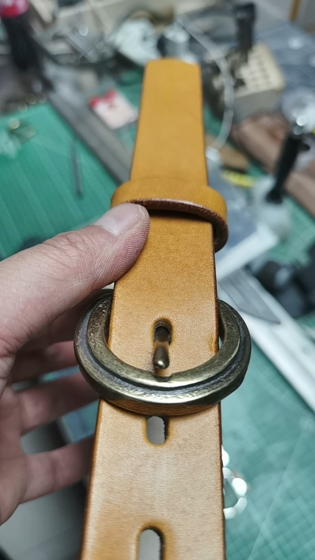 Beeswax color JF horse bridle women's handmade belt