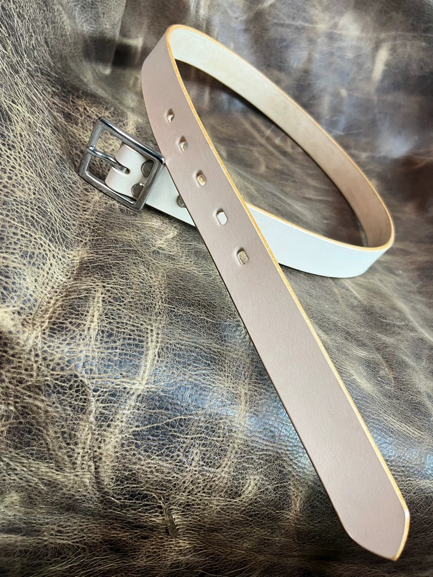 Handmade belt Italian vegetable tanned leather 3 cm wide belt handm…
