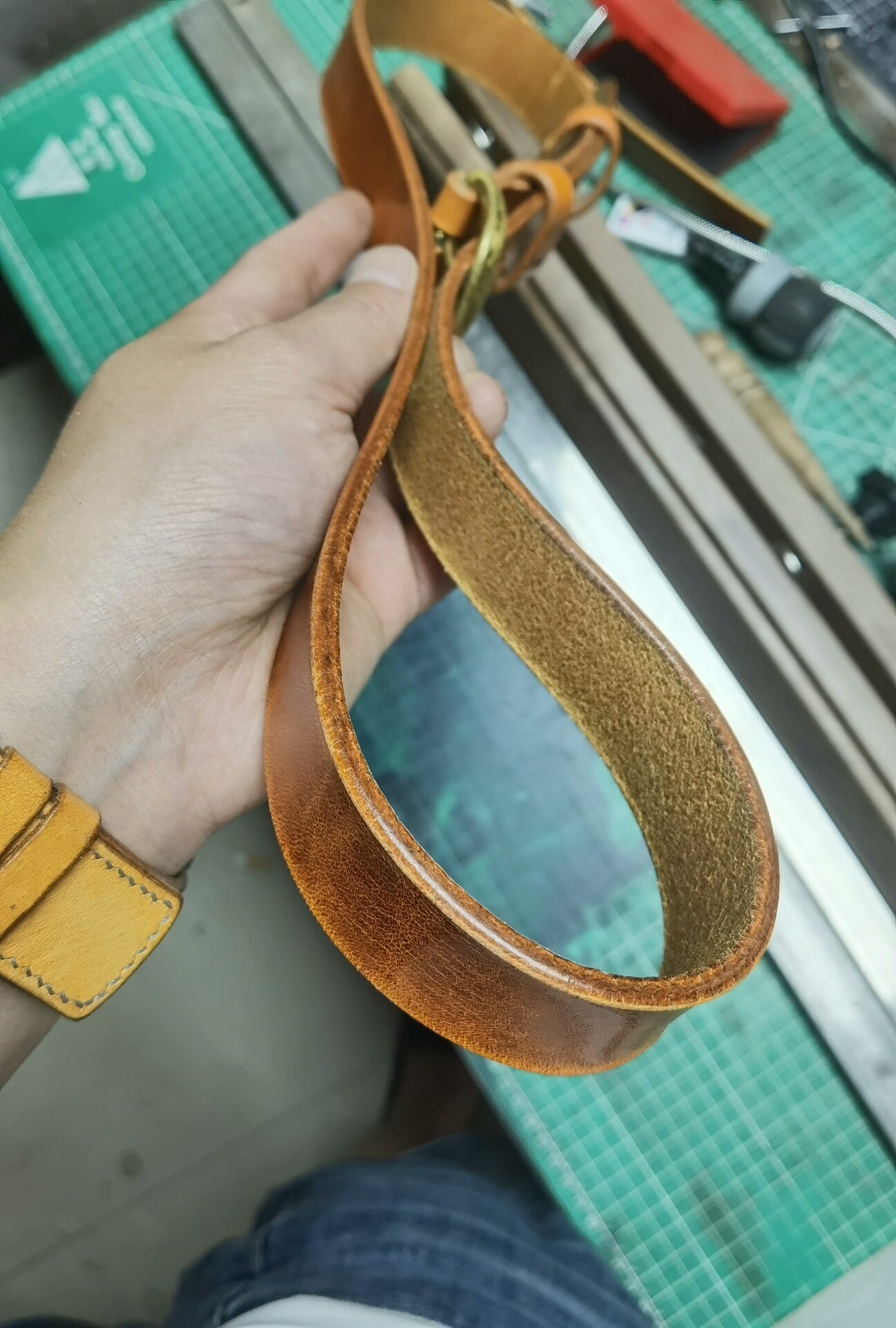 Horwin style sunset yellow top layer cowhide women's handmade belt,…