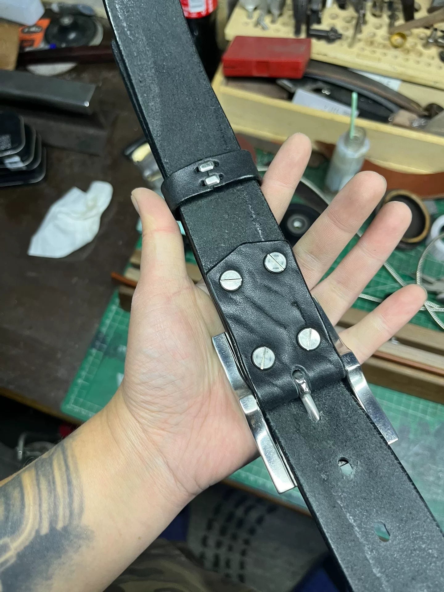 Super awesome 6.5mm thick North American black dyed bison leather f…