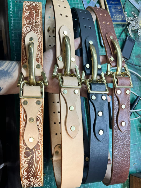Brand-New Littleton Genuine Leather Cavalry Belt — Quick-Release