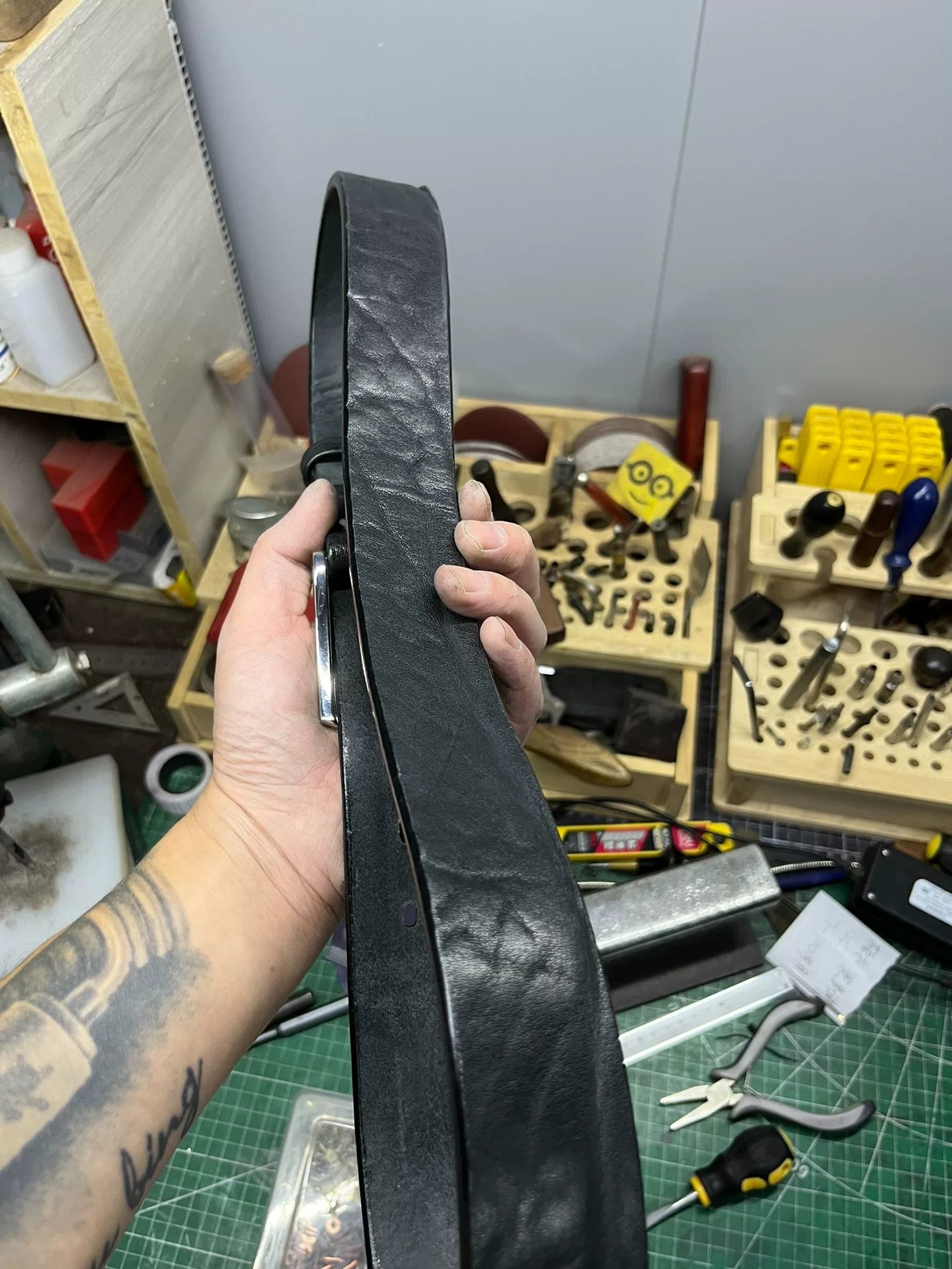 5.5mm thickened North American bison leather handmade belt