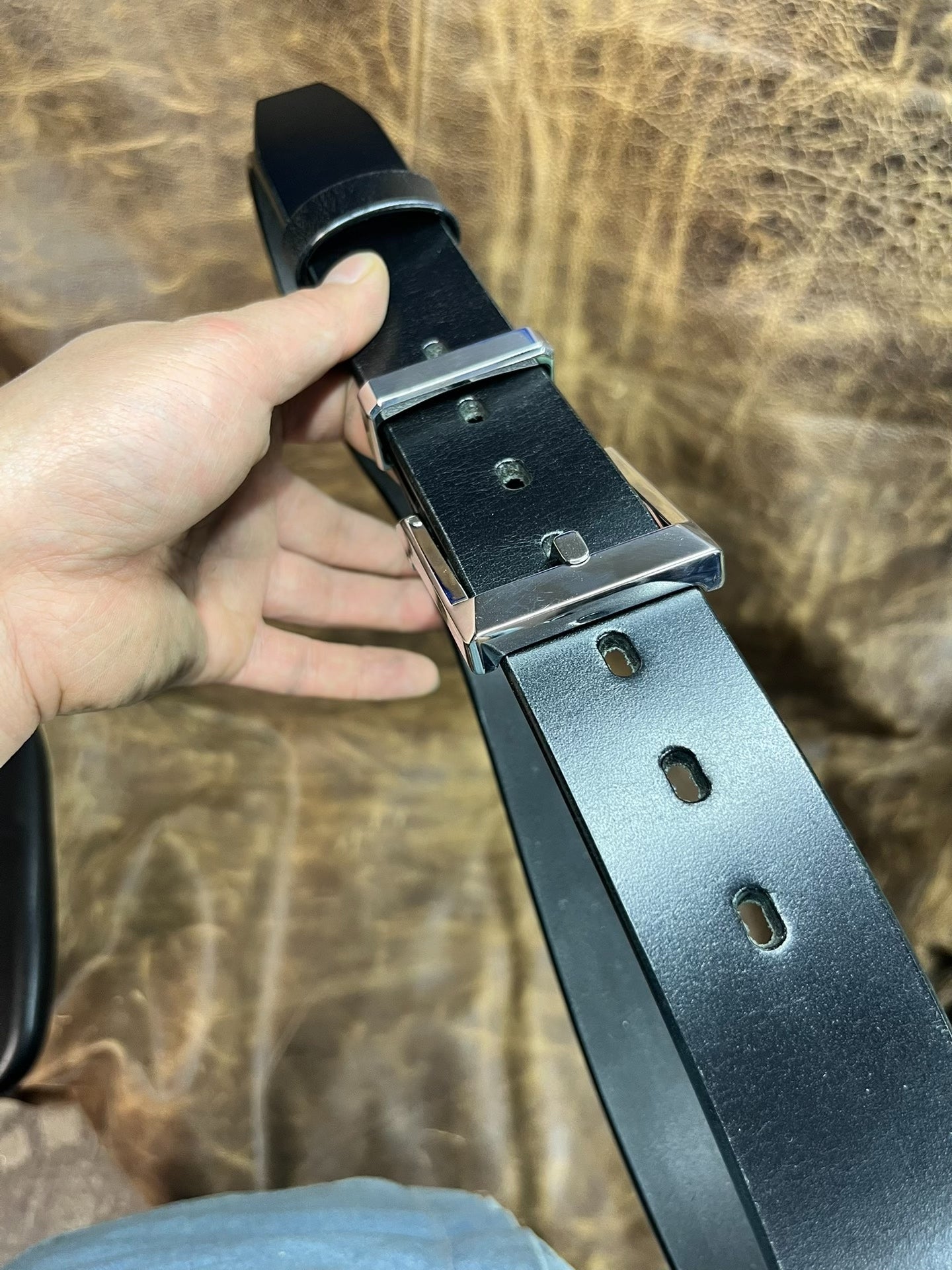 TWS Thomas Bridle Leather Business Dress Belt — Imported from UK