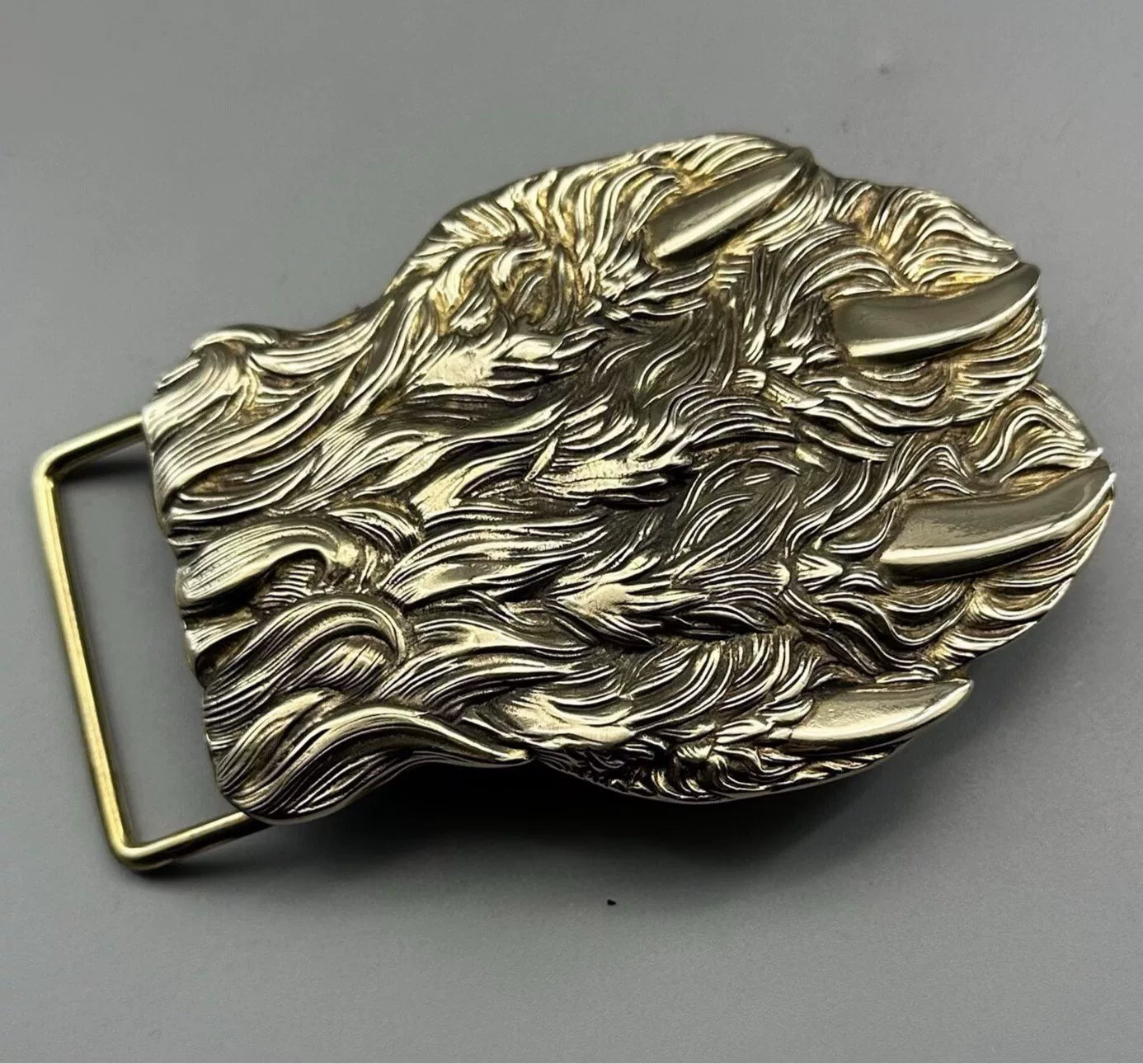 Pure copper bear claw Western buckle plate buckle