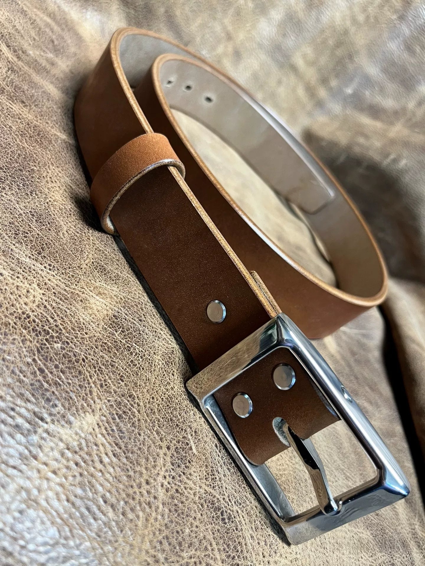 JF.J.Baker full grain jf horse bridle leather belt strip handmade b…