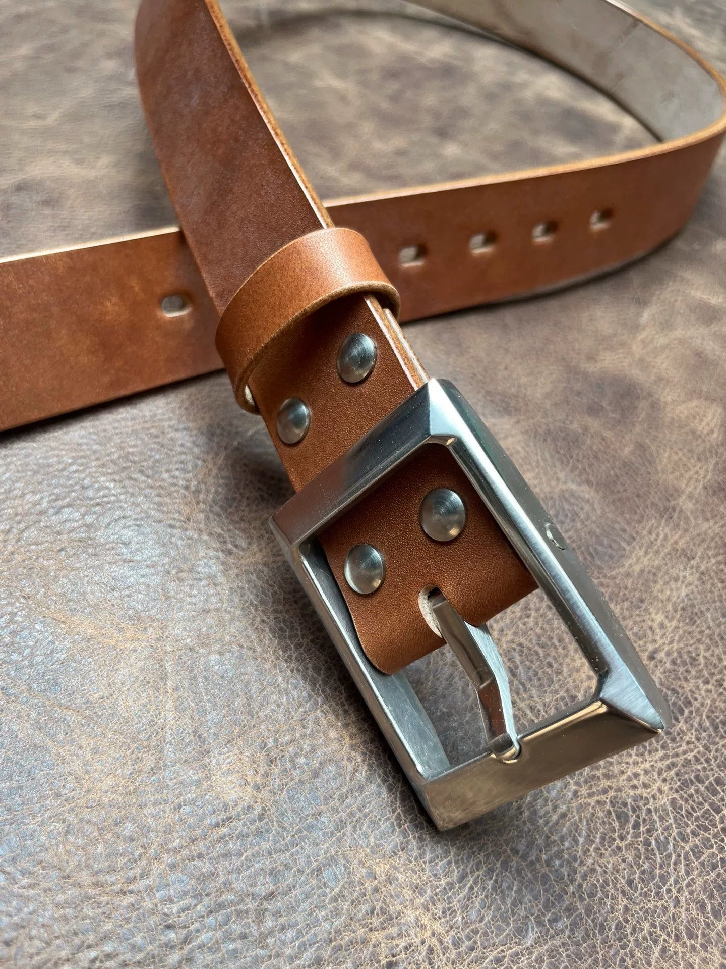 JF.J.Baker full grain jf horse bridle leather belt strip handmade b…