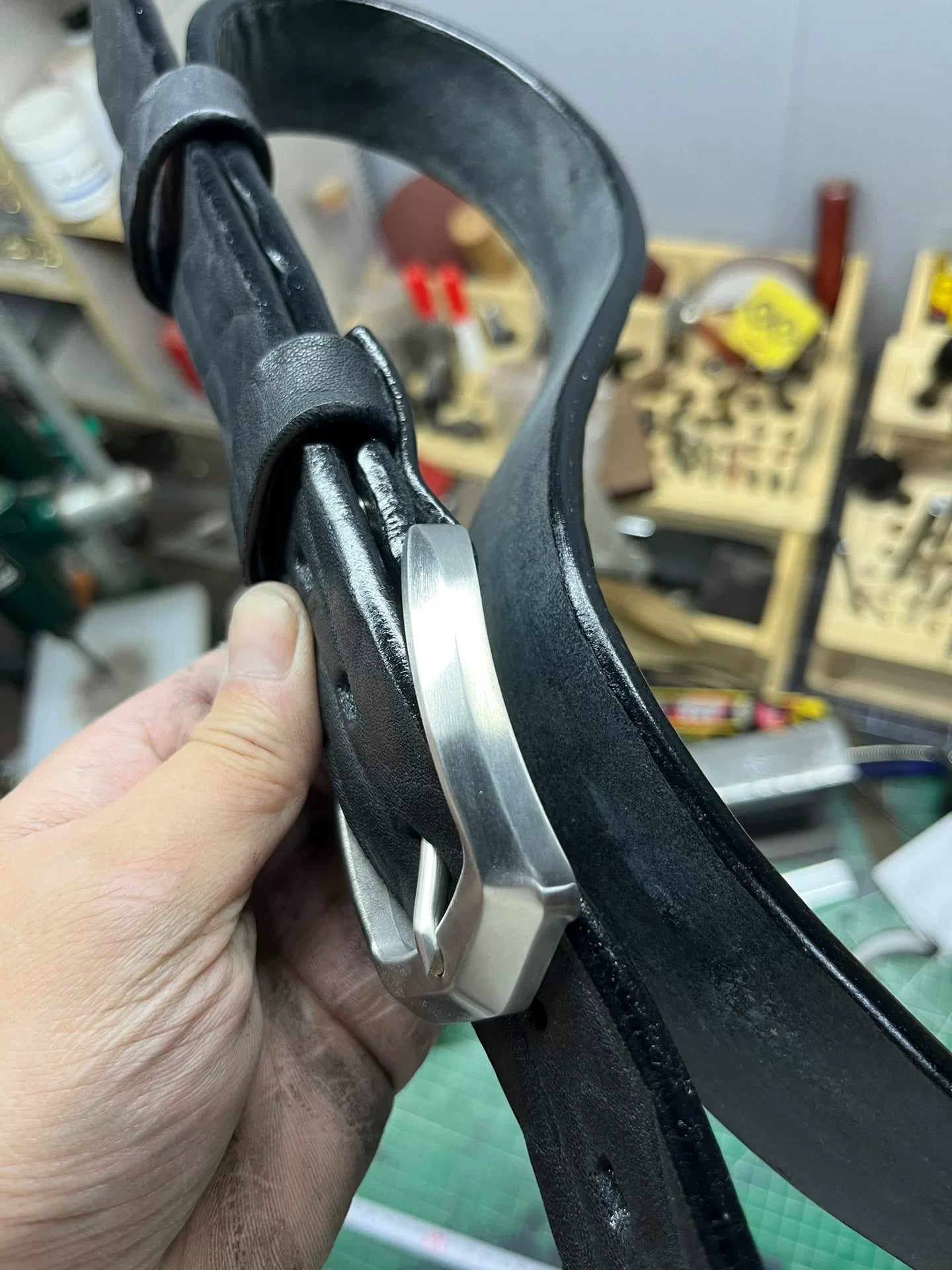 5.5mm thickened North American bison leather handmade belt