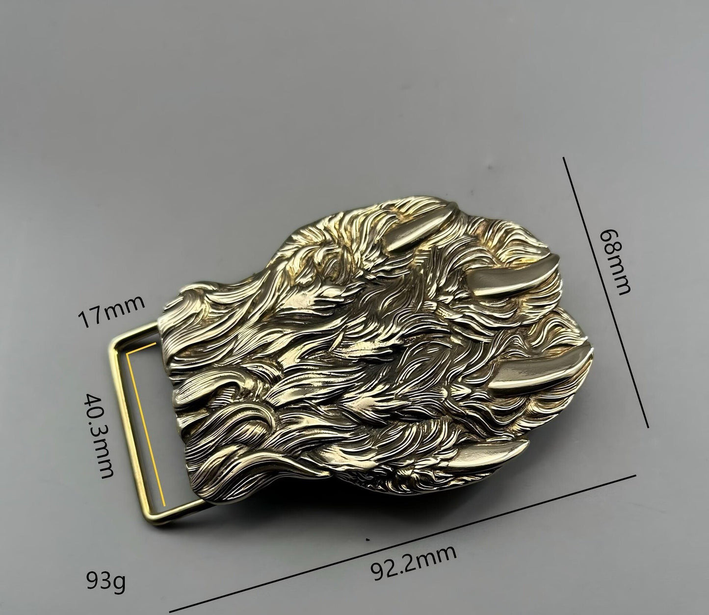 Pure copper bear claw Western buckle plate buckle