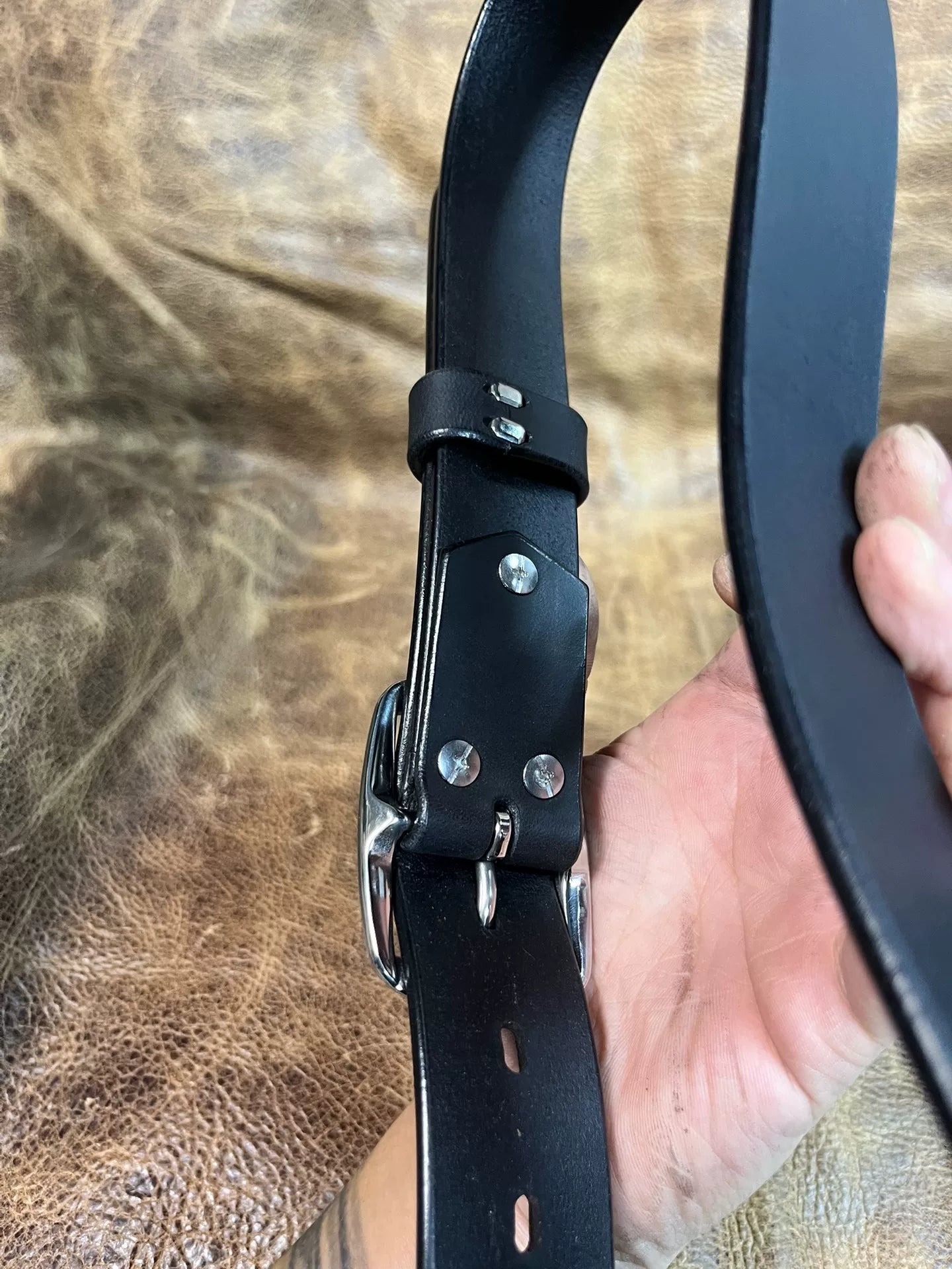 Italian saddle vegetable tanned handmade belt
