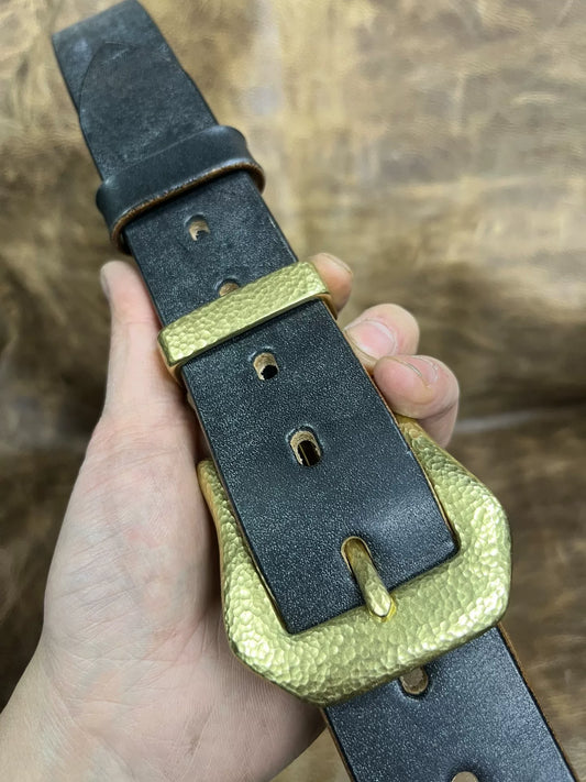 British JF horse bridle with handmade hammered solid brass belt buc…