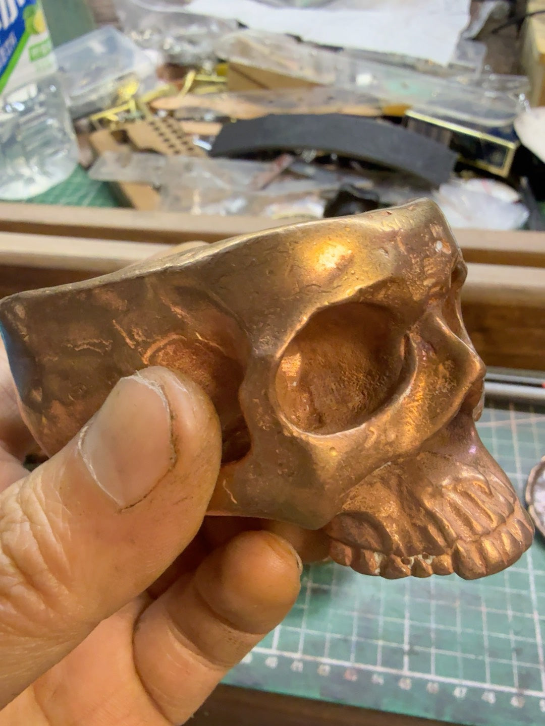 300g Solid Purple Copper Skull Ashtray