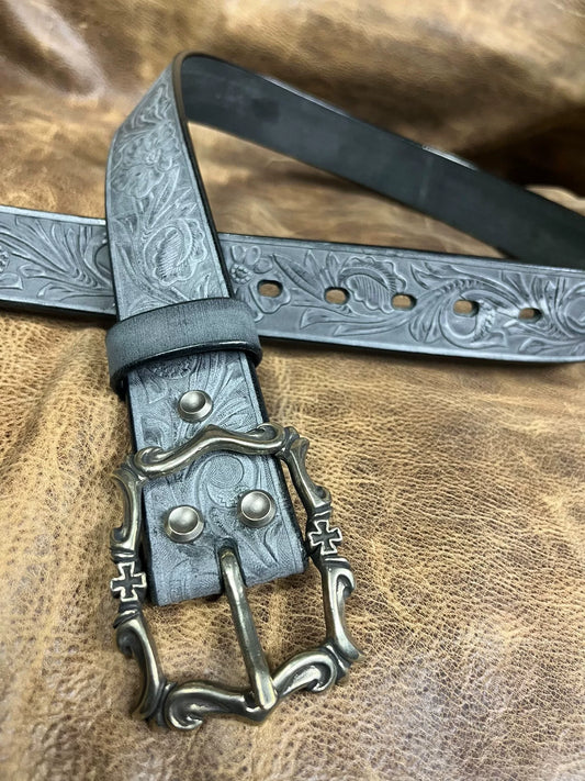 Customized Italian horse rein carving handmade belt