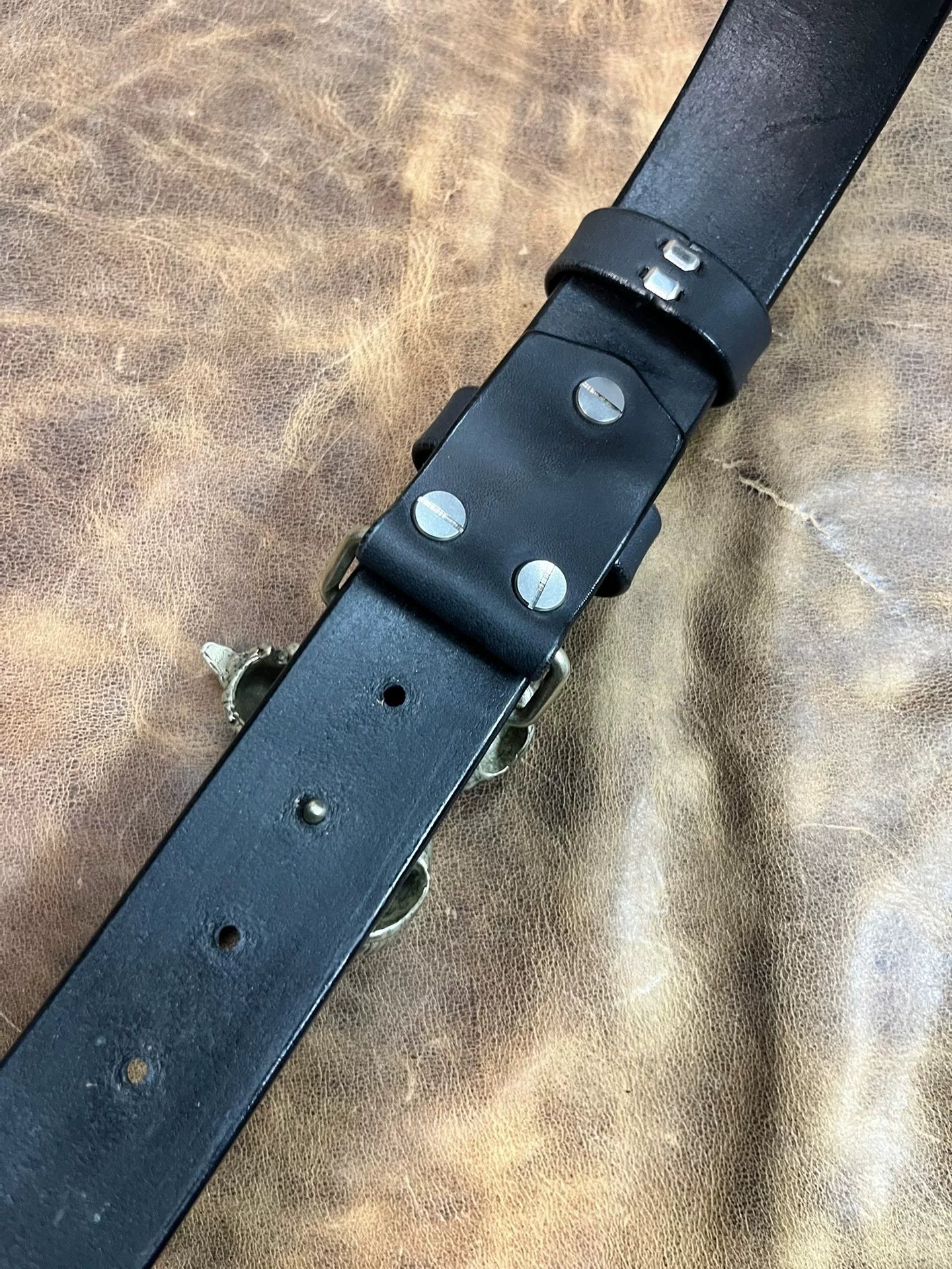 Black imported full-grain Italian genuine leather first-layer cowhi…