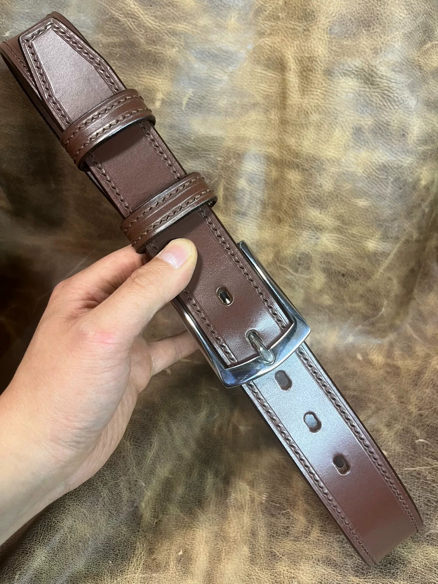 TWS Thomas Bridle Leather Handmade Belt — Imported from UK