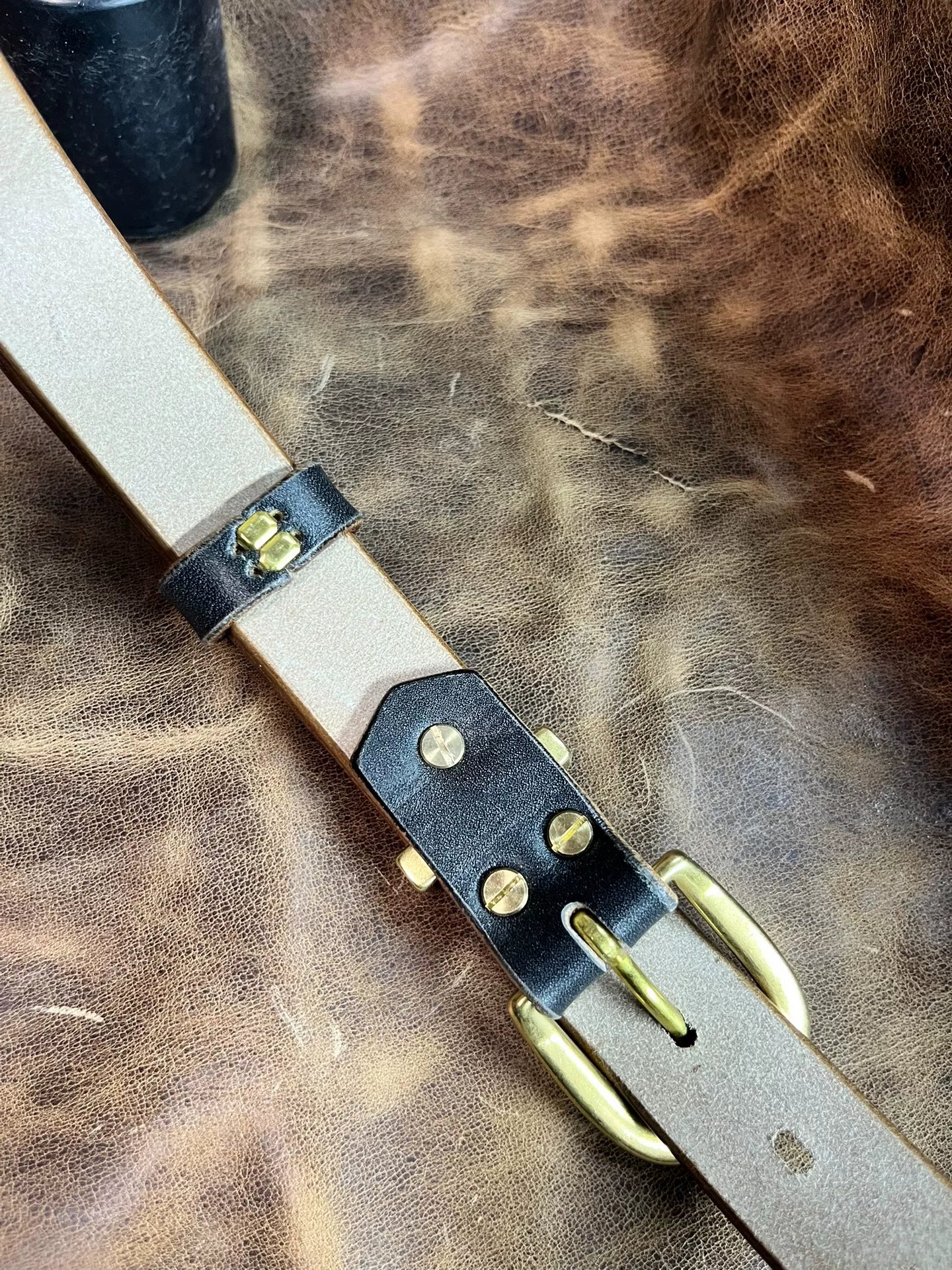 Black JF Horse Rein women's handmade belt