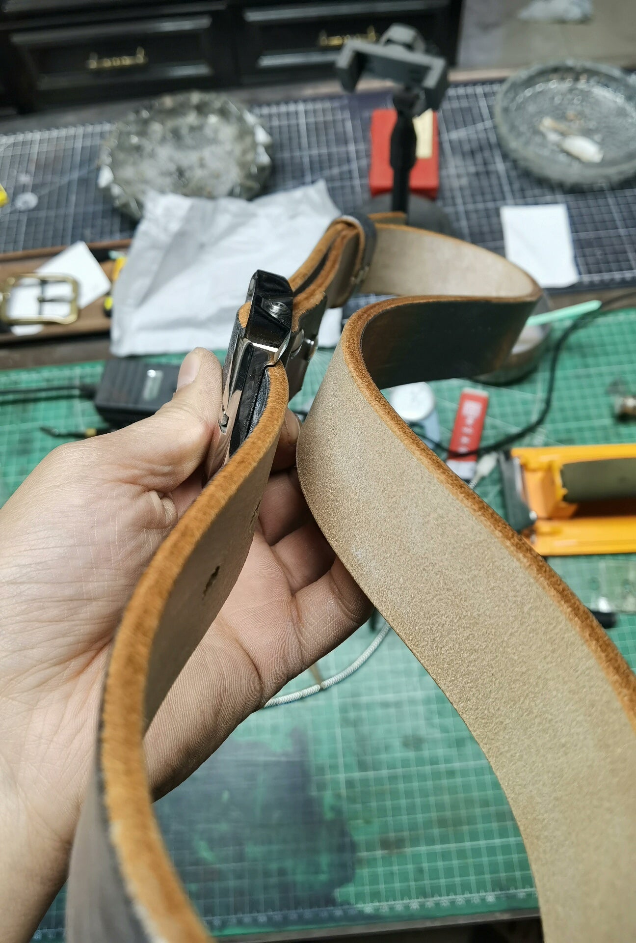 5–5.5mm Black JF Bridle Leather — Full-Grain Handmade Belt