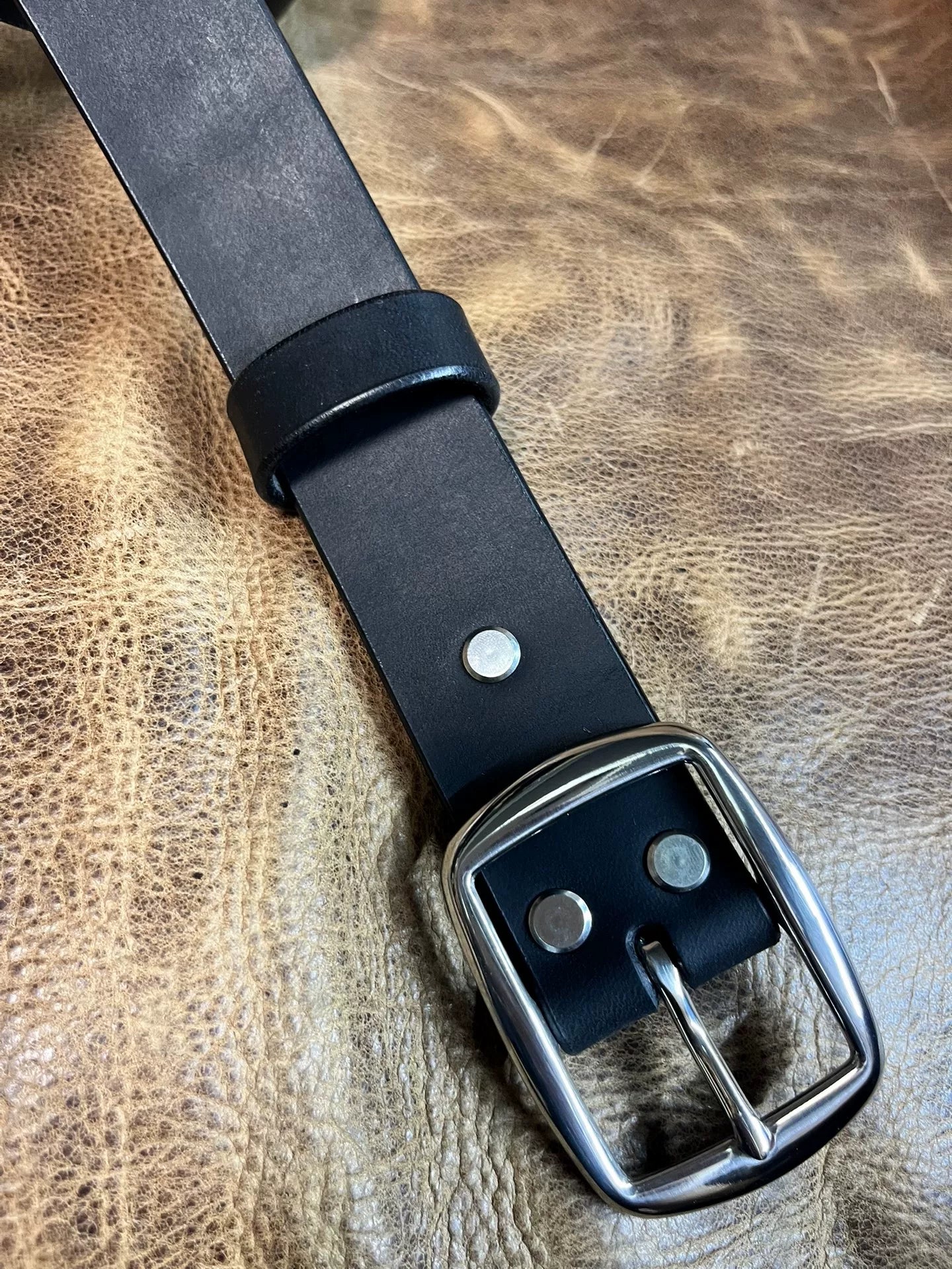 Italian saddle vegetable tanned handmade belt