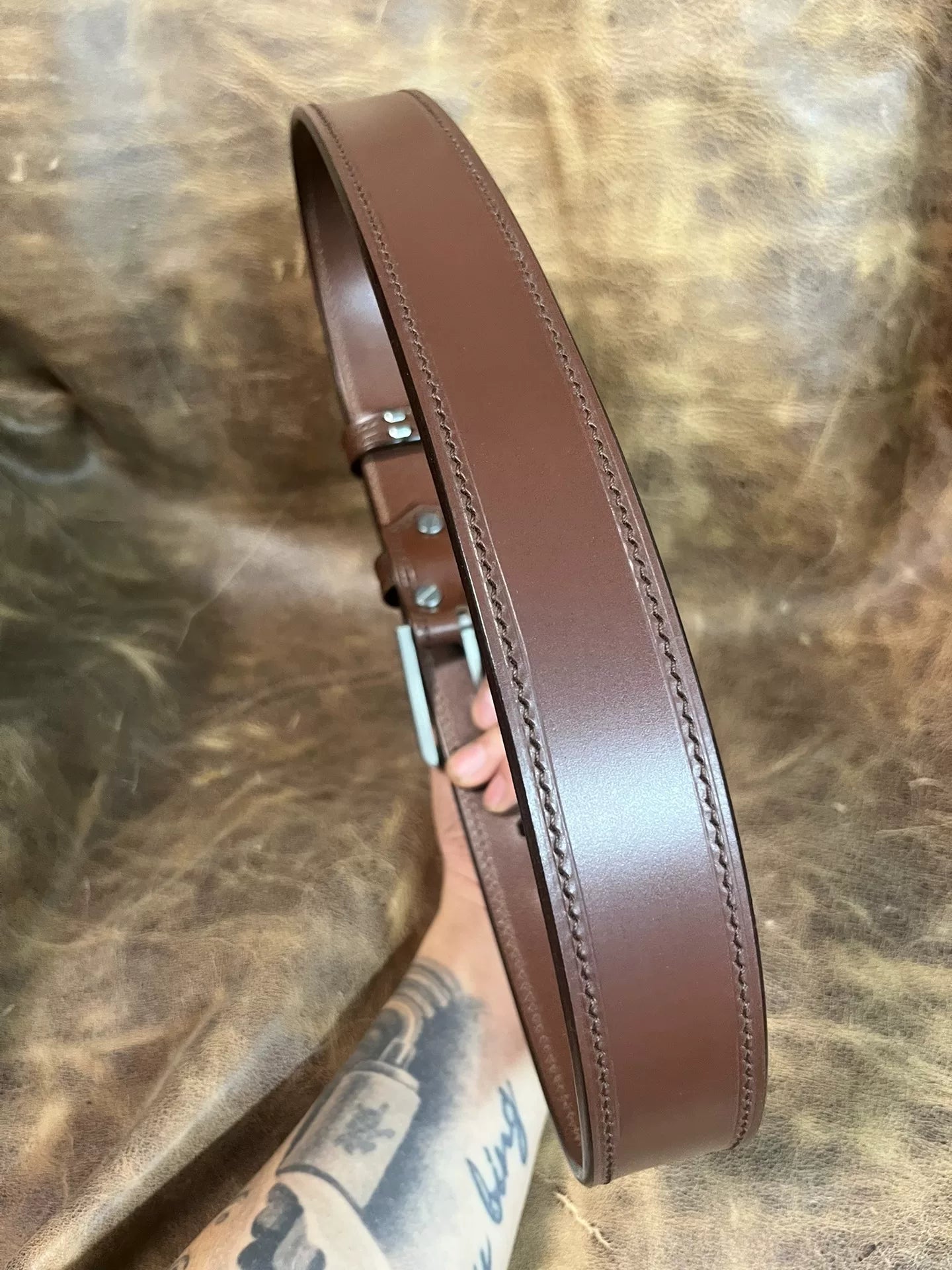 TWS Thomas Bridle Leather Business Dress Belt — Imported from UK