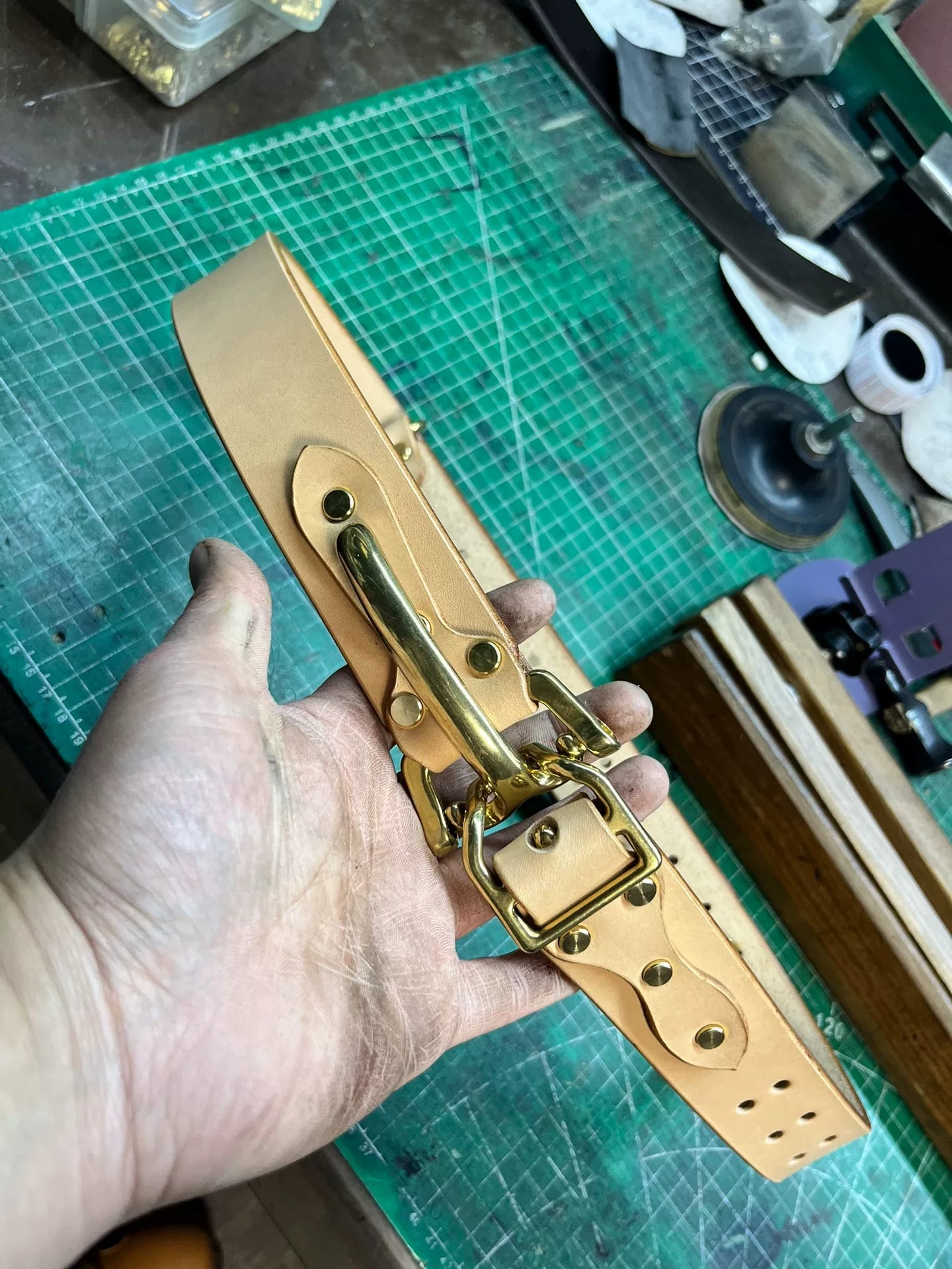 Brand-New Littleton Genuine Leather Cavalry Belt — Quick-Release
