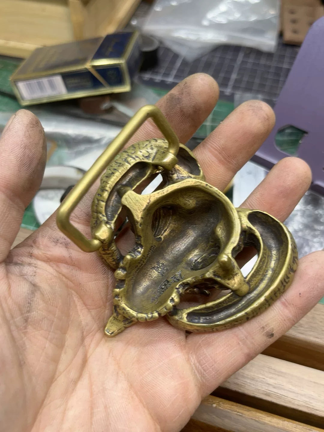 Brass belt buckle in stock