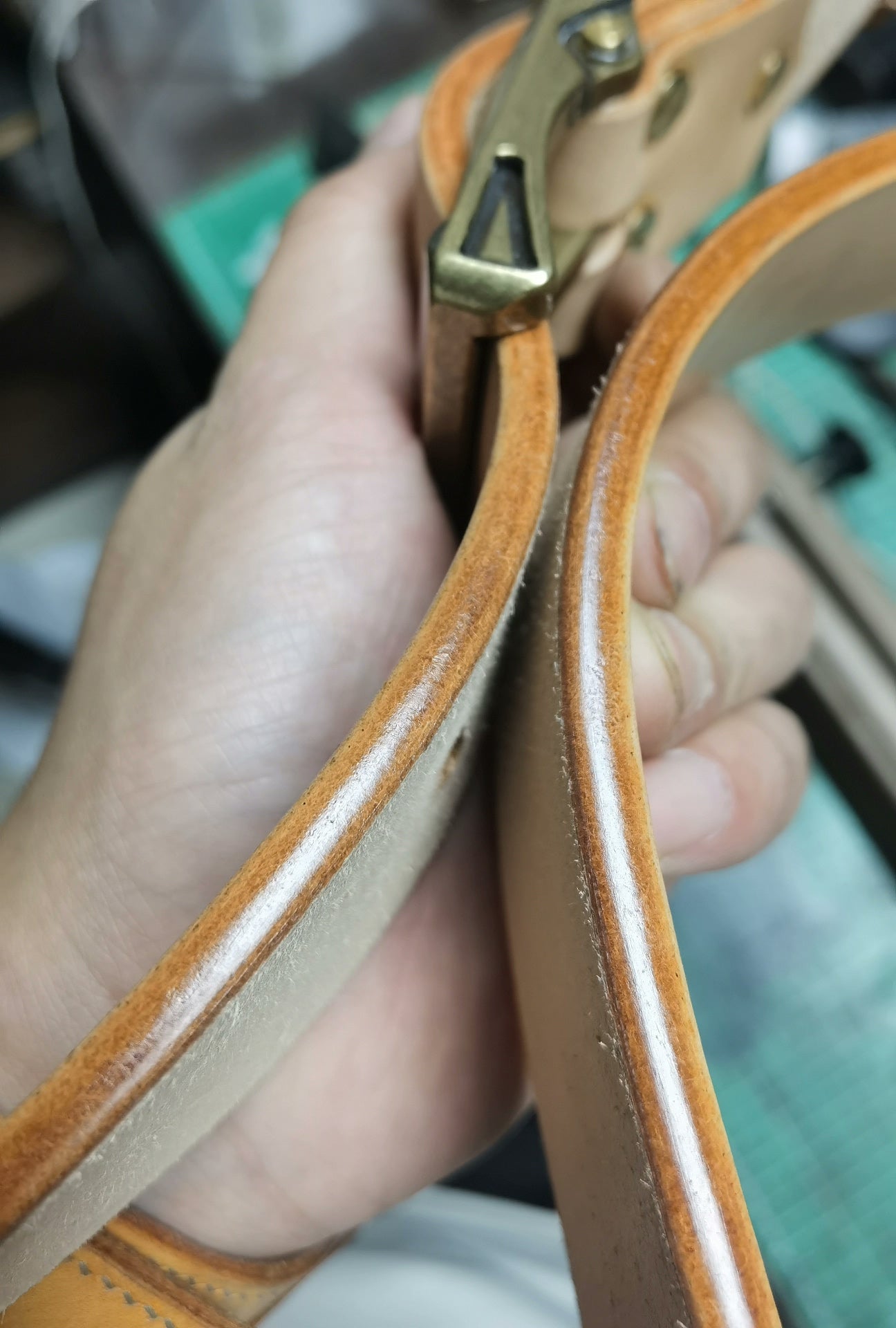 Meian handmade belt, assembled with a replica gadfly buckle