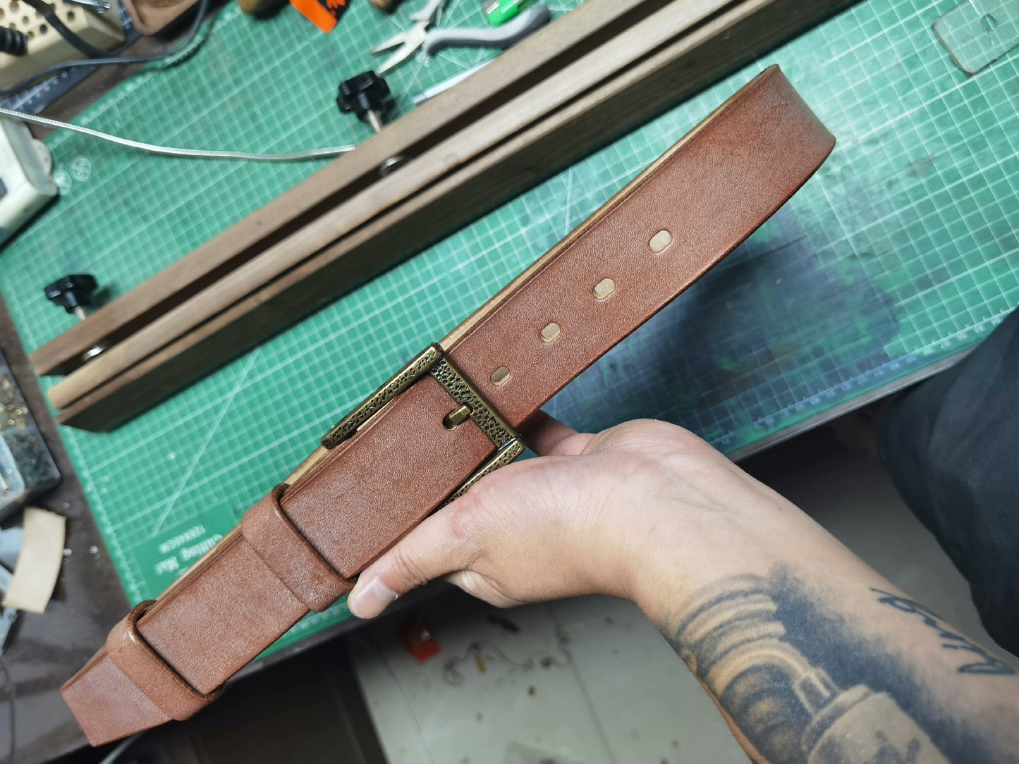 JF.J.Baker full grain bridle leather belt strip handmade belt mater…