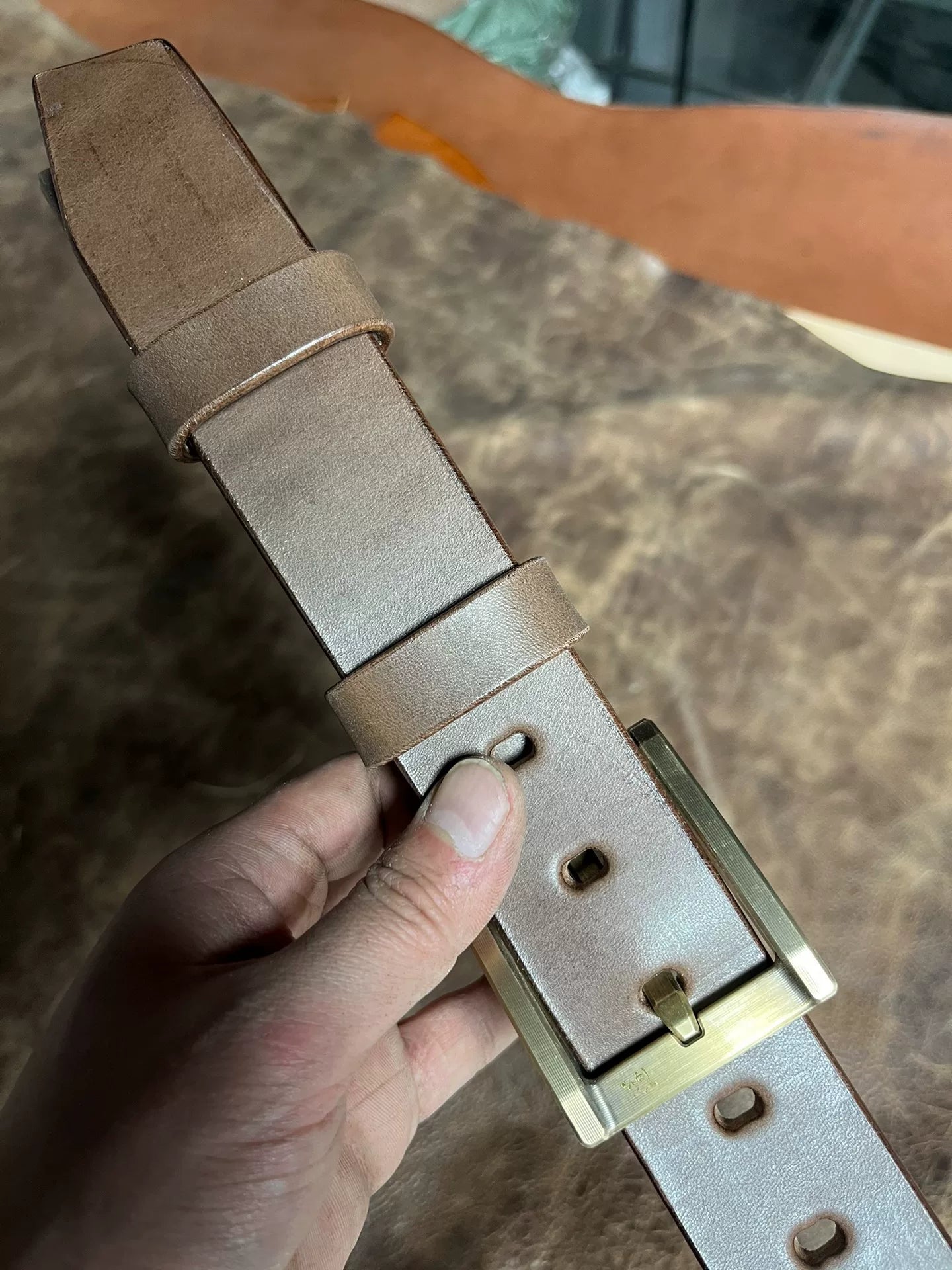 Authentic saddle handmade belt imported from the United States